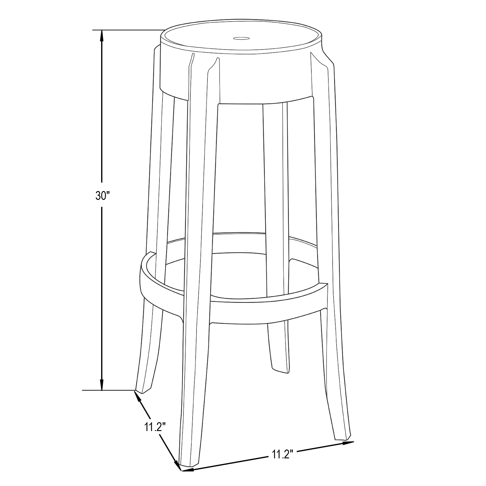 Averill Plastic Barstool with Clear Acrylic Seat and Legs