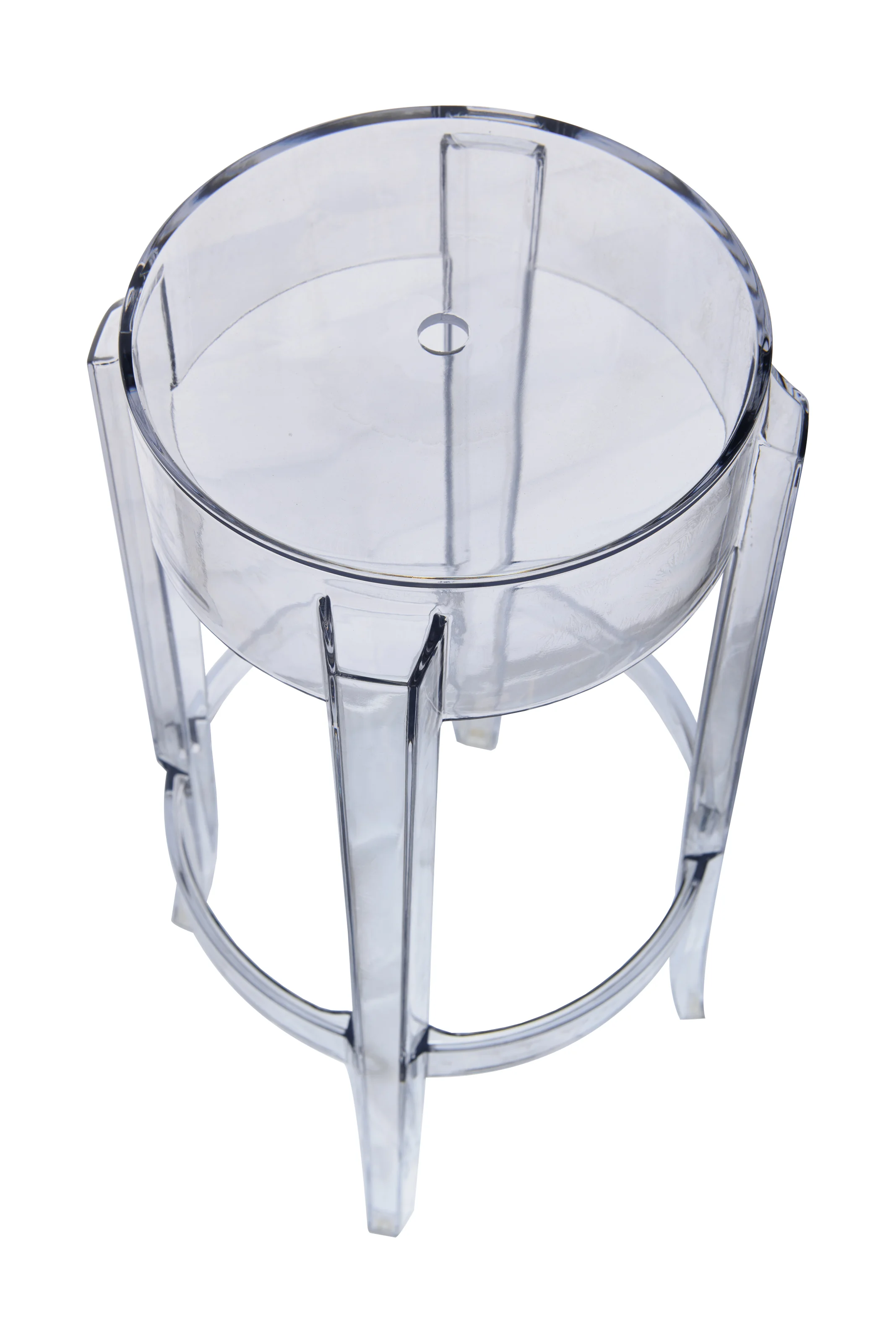 Averill Plastic Barstool with Clear Acrylic Seat and Legs, Set of 2