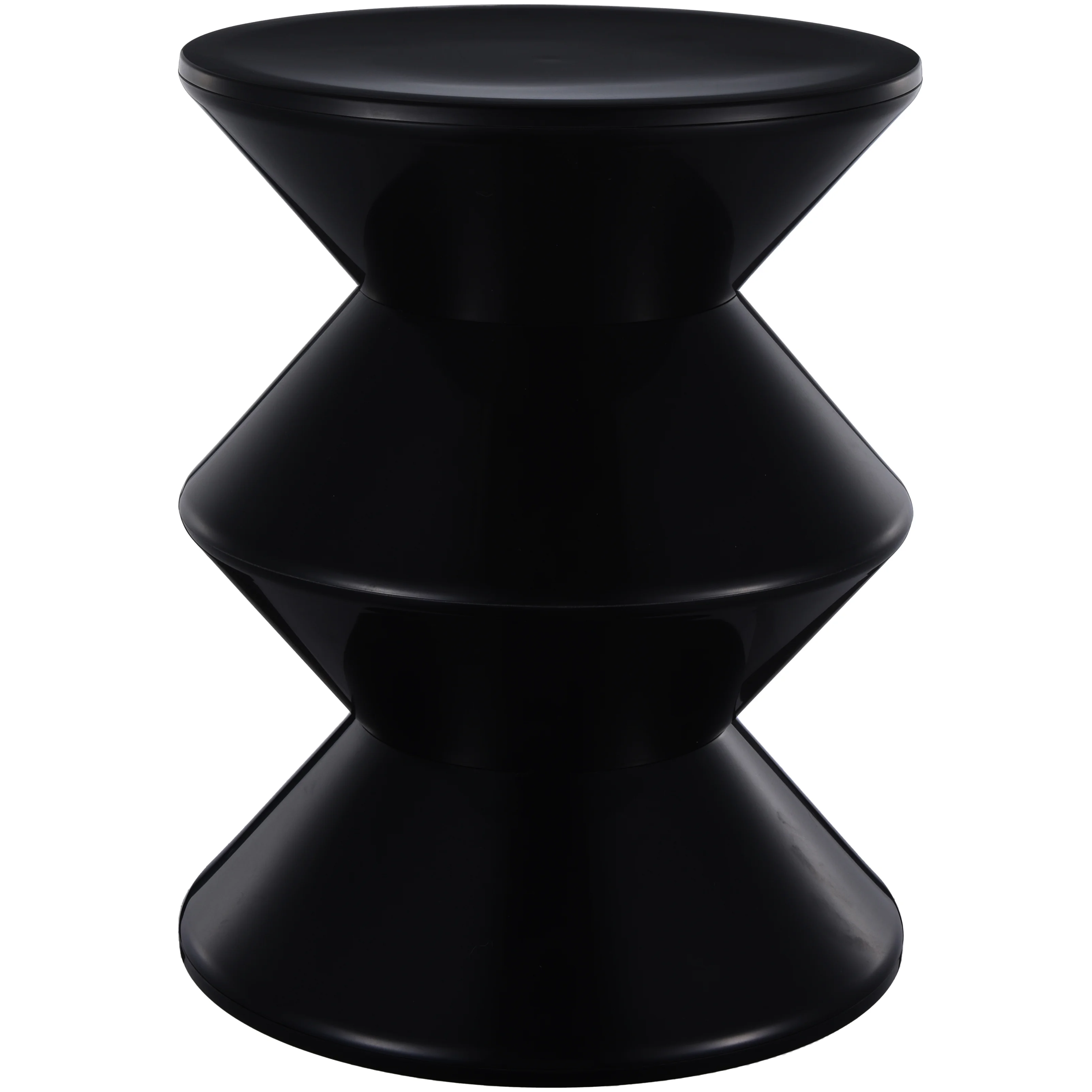 Aura Modern Plastic Side End Table, Indoor/Outdoor Use, Black