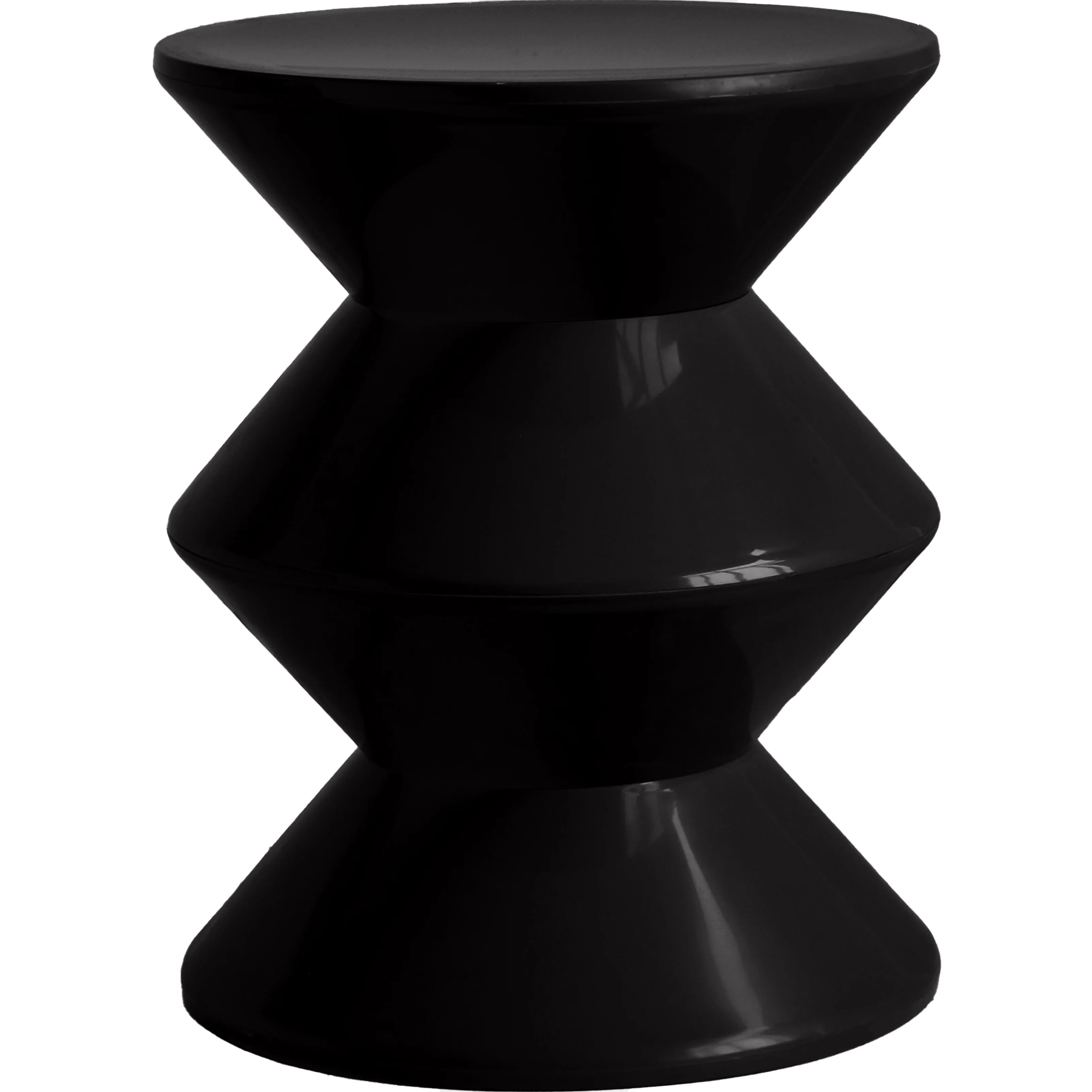 Aura Modern Plastic Side End Table, Indoor/Outdoor Use, Black