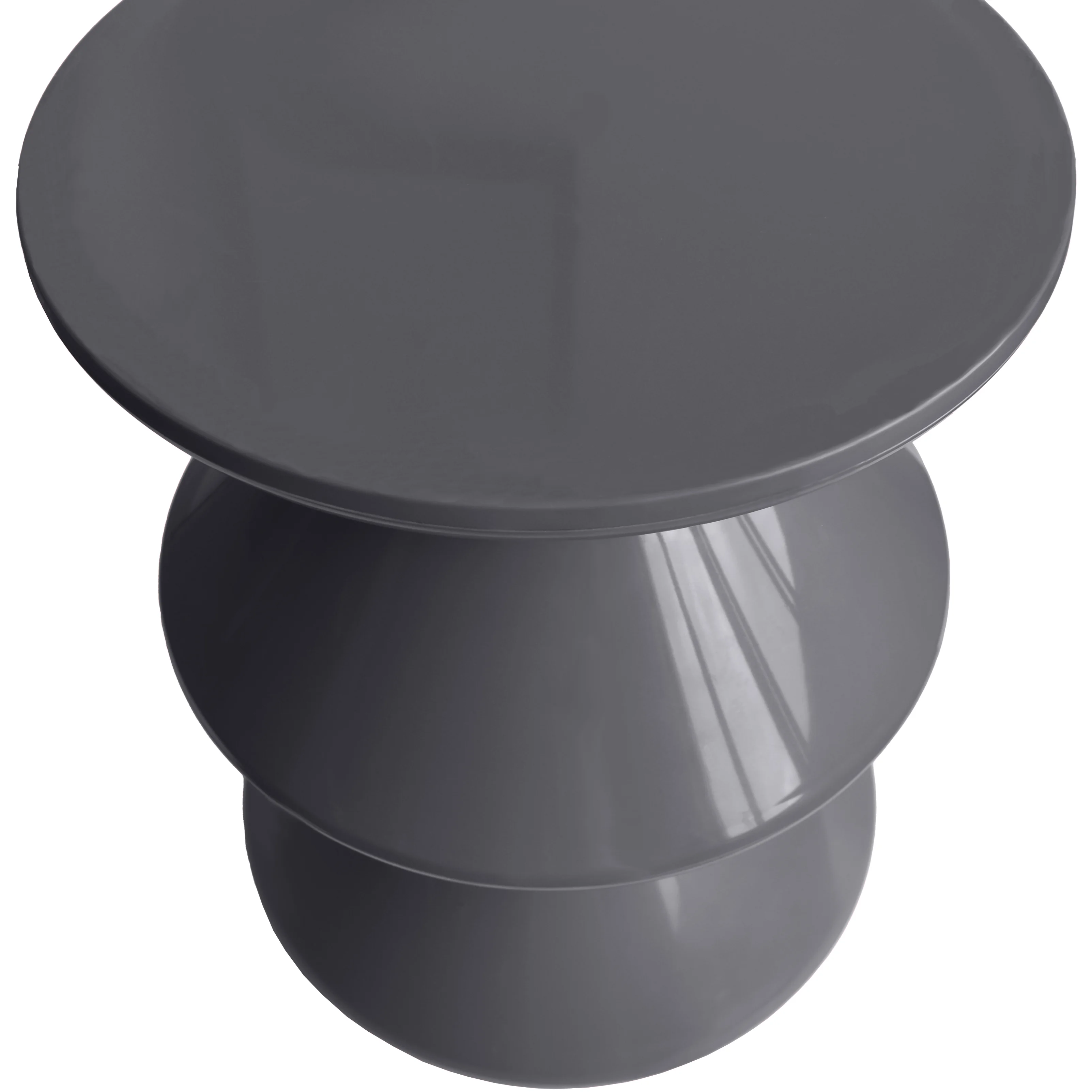 Aura Modern Plastic Side End Table, Indoor/Outdoor Use, Grey