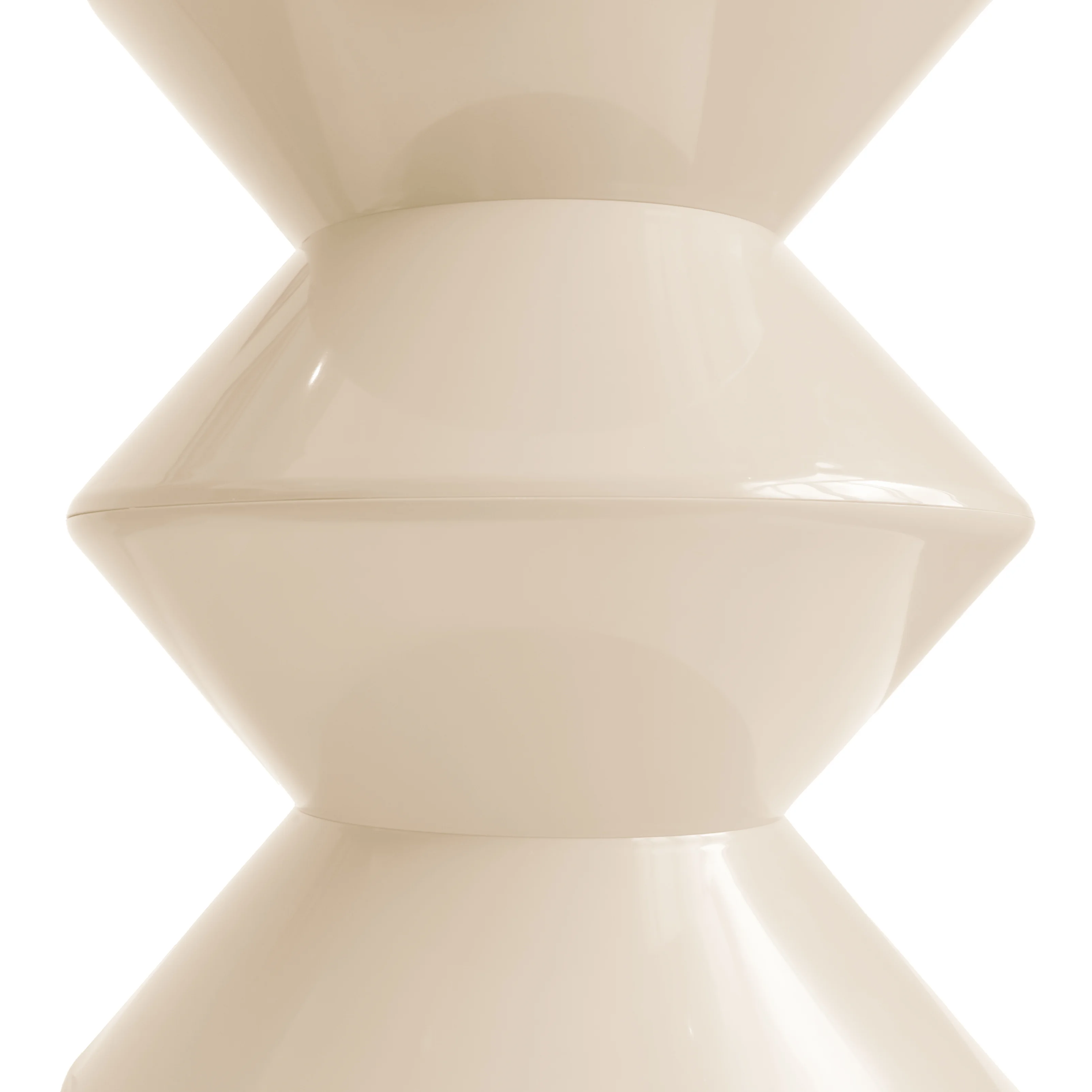 Aura Modern Plastic Side End Table, Indoor/Outdoor Use, Ivory