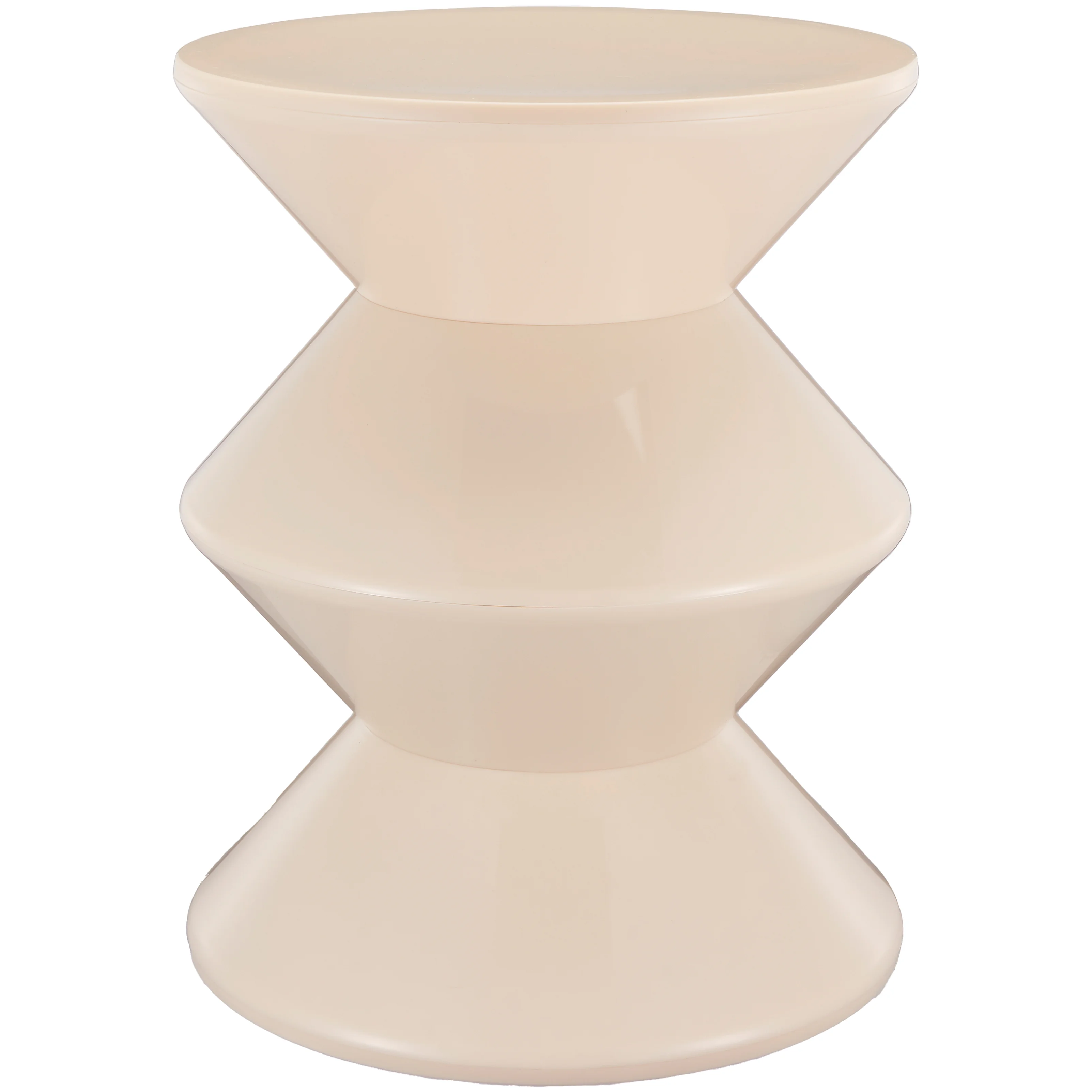 Aura Modern Plastic Side End Table, Indoor/Outdoor Use, Ivory