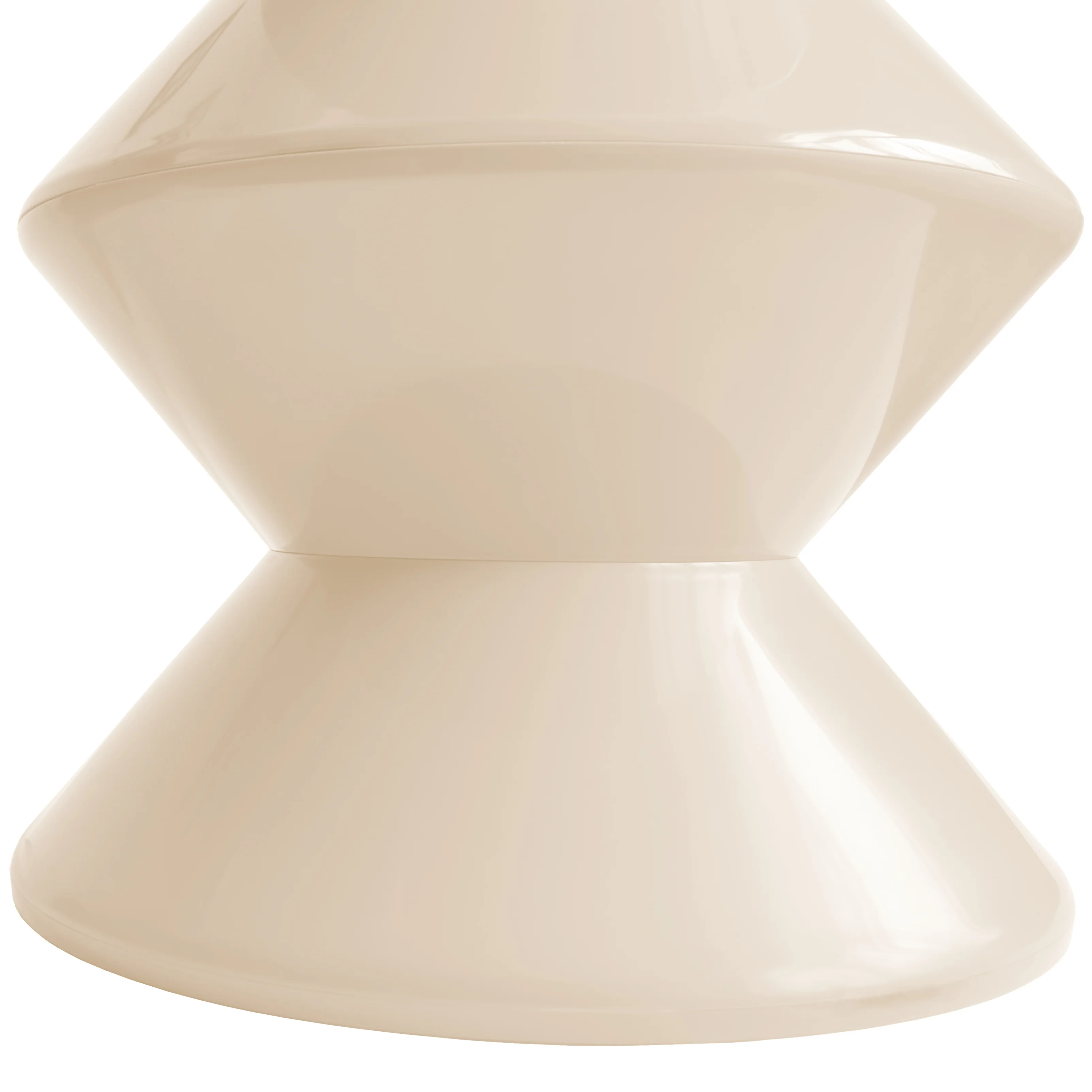 Aura Modern Plastic Side End Table, Indoor/Outdoor Use, Ivory