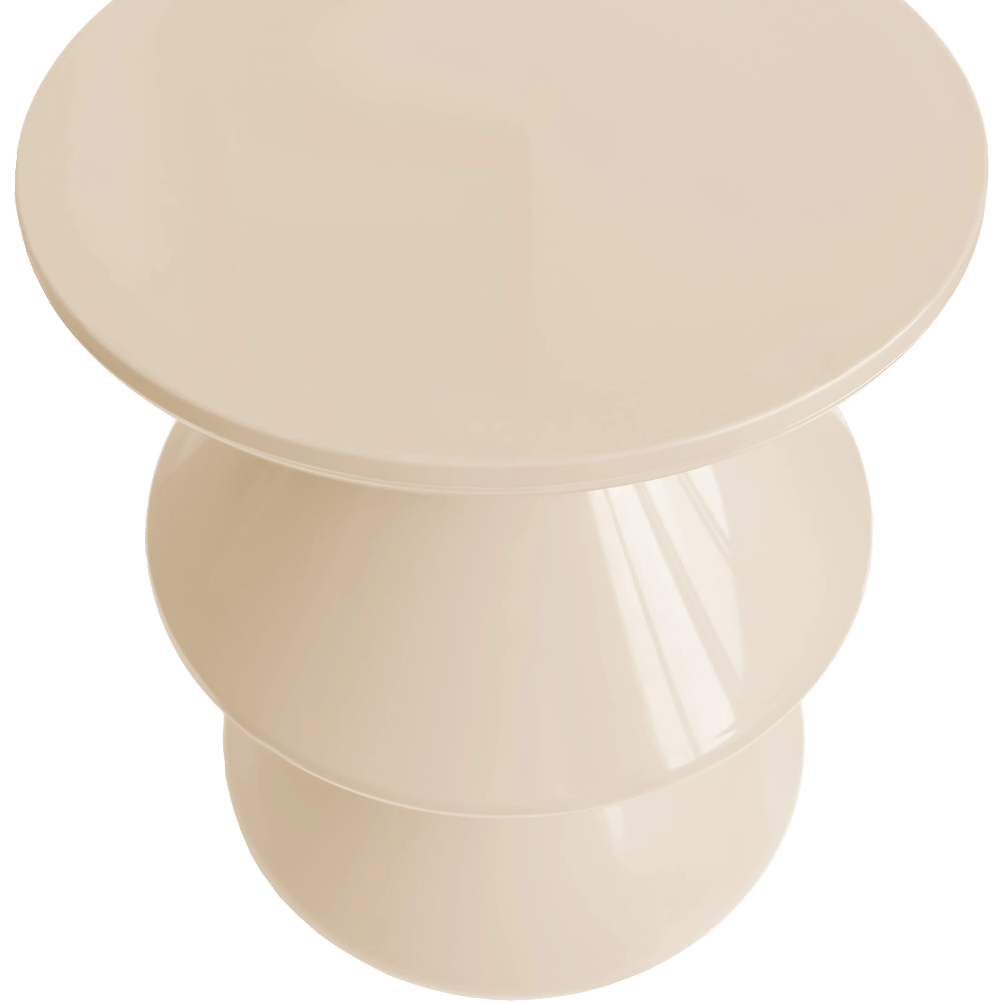 Aura Modern Plastic Side End Table, Indoor/Outdoor Use, Ivory