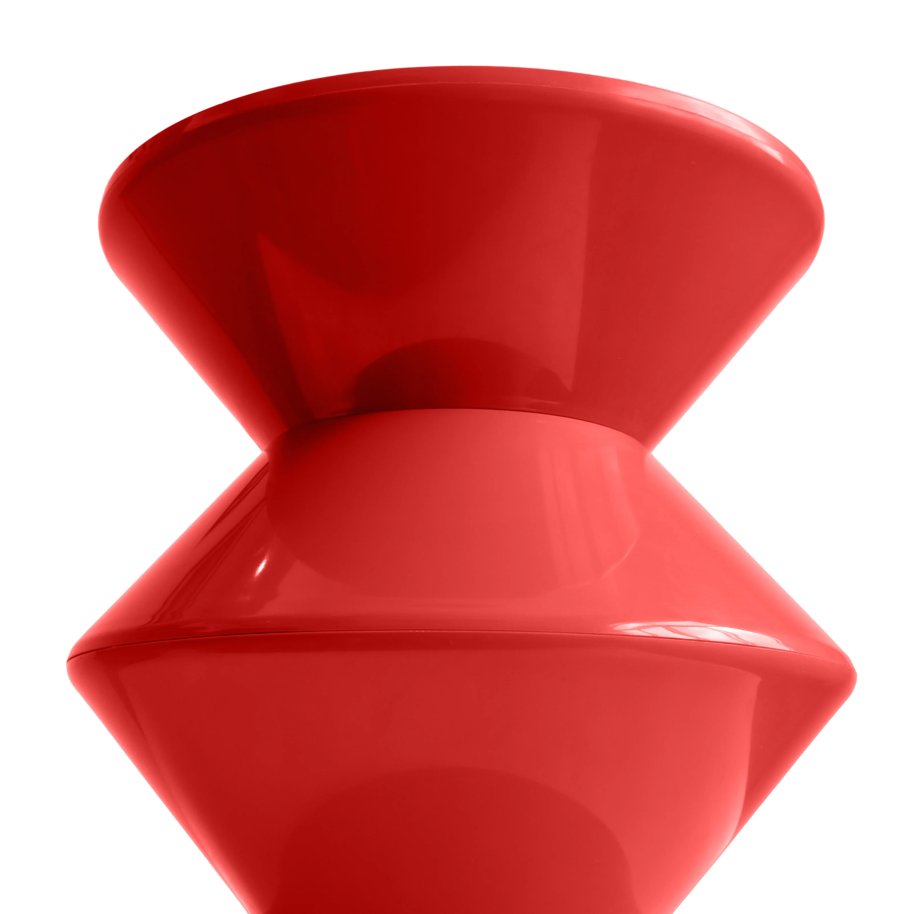 Aura Modern Plastic Side End Table, Indoor/Outdoor Use, Red