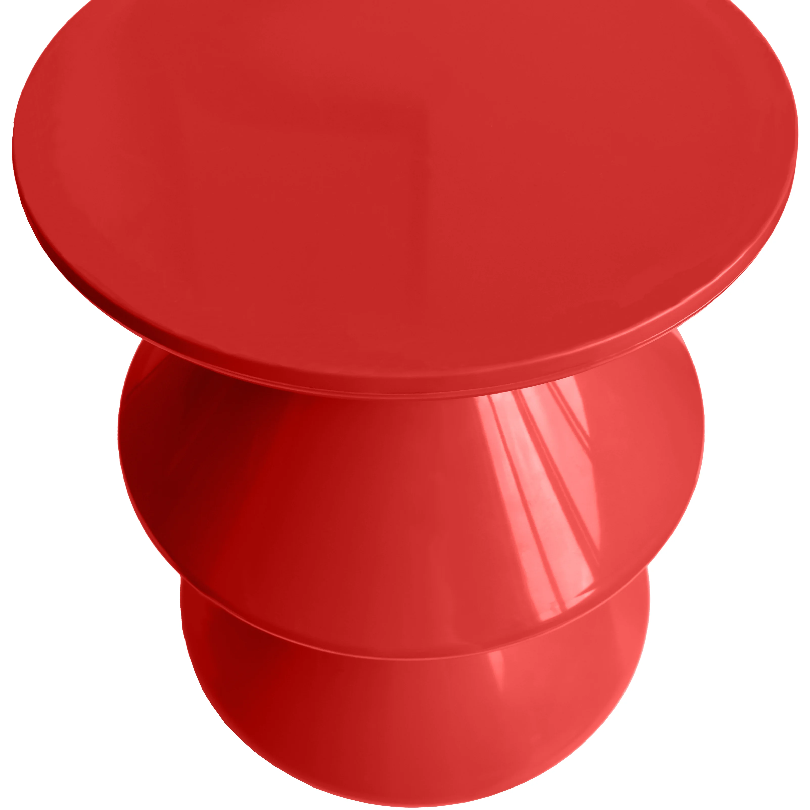 Aura Modern Plastic Side End Table, Indoor/Outdoor Use, Red