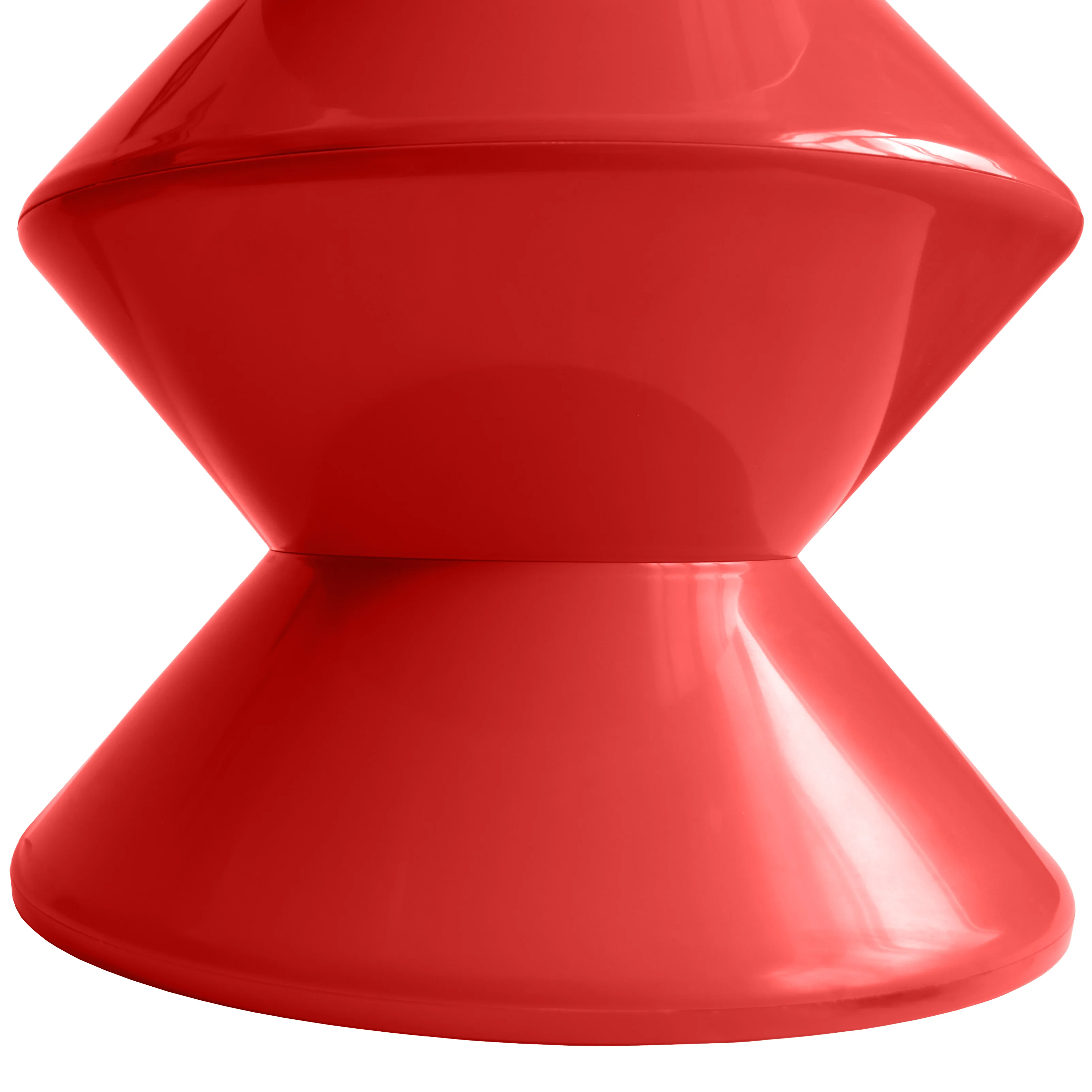 Aura Modern Plastic Side End Table, Indoor/Outdoor Use, Red