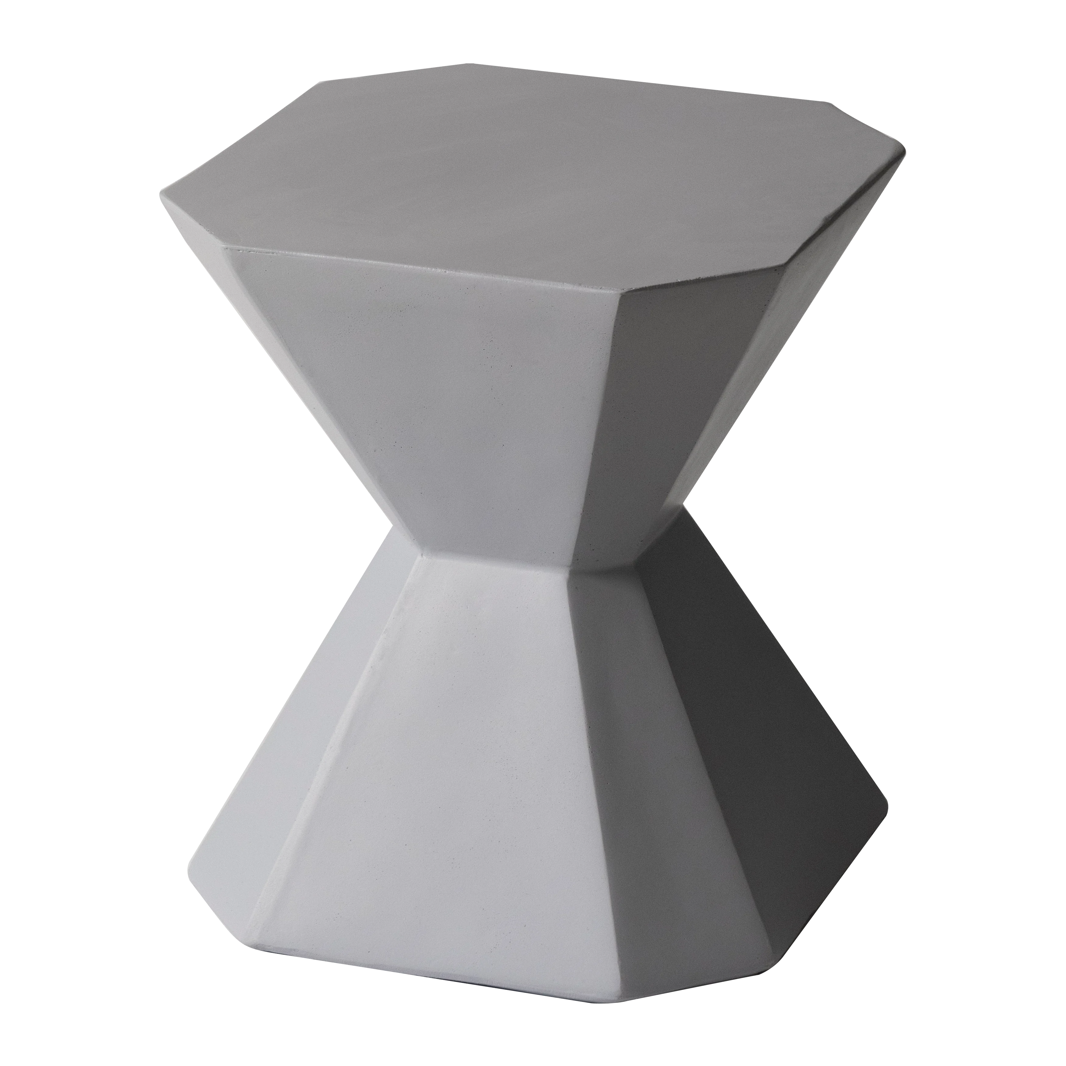 Azure Collection Fiberglass Outdoor Side Table in Grey