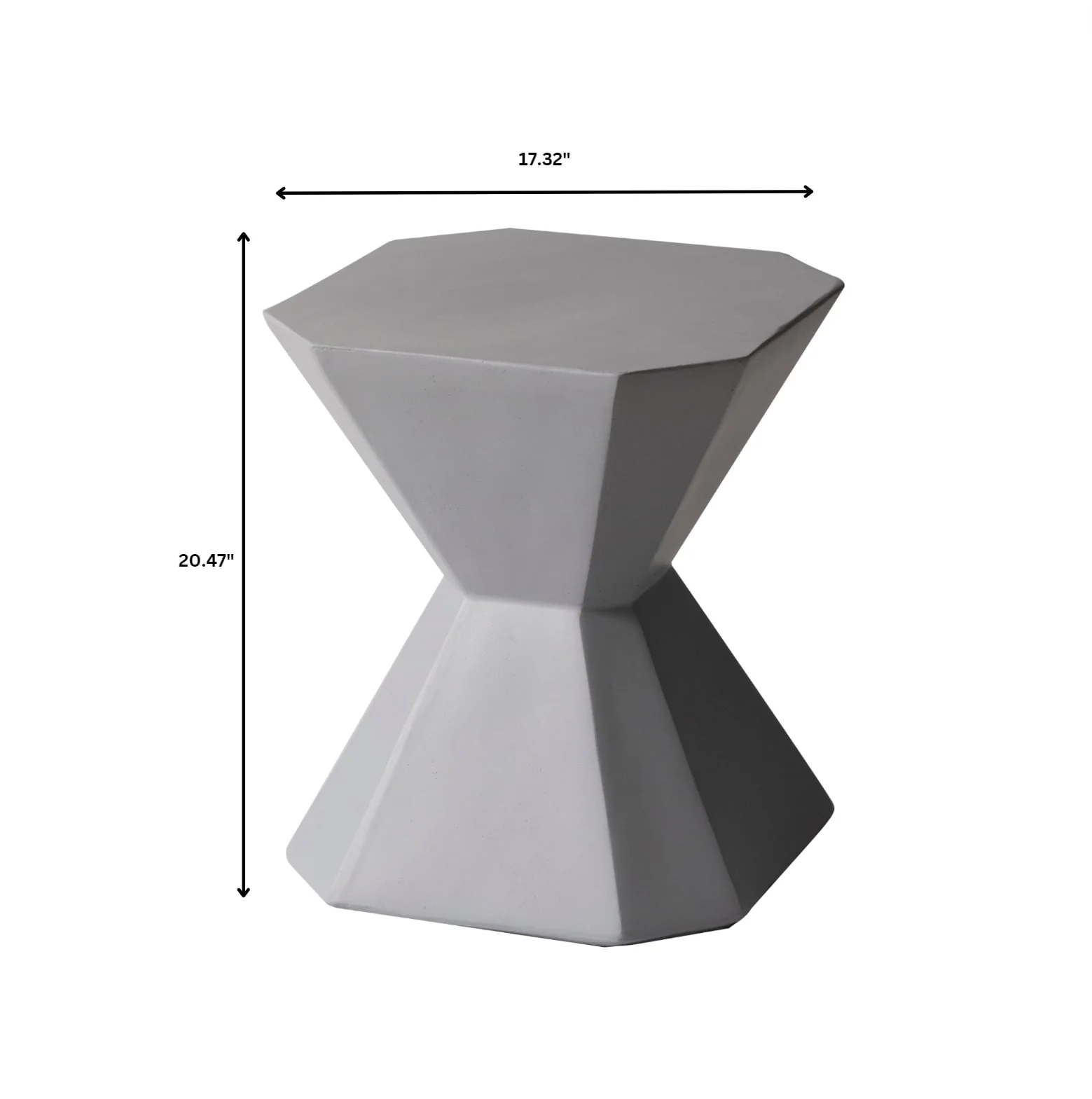 Azure Collection Fiberglass Outdoor Side Table in Grey