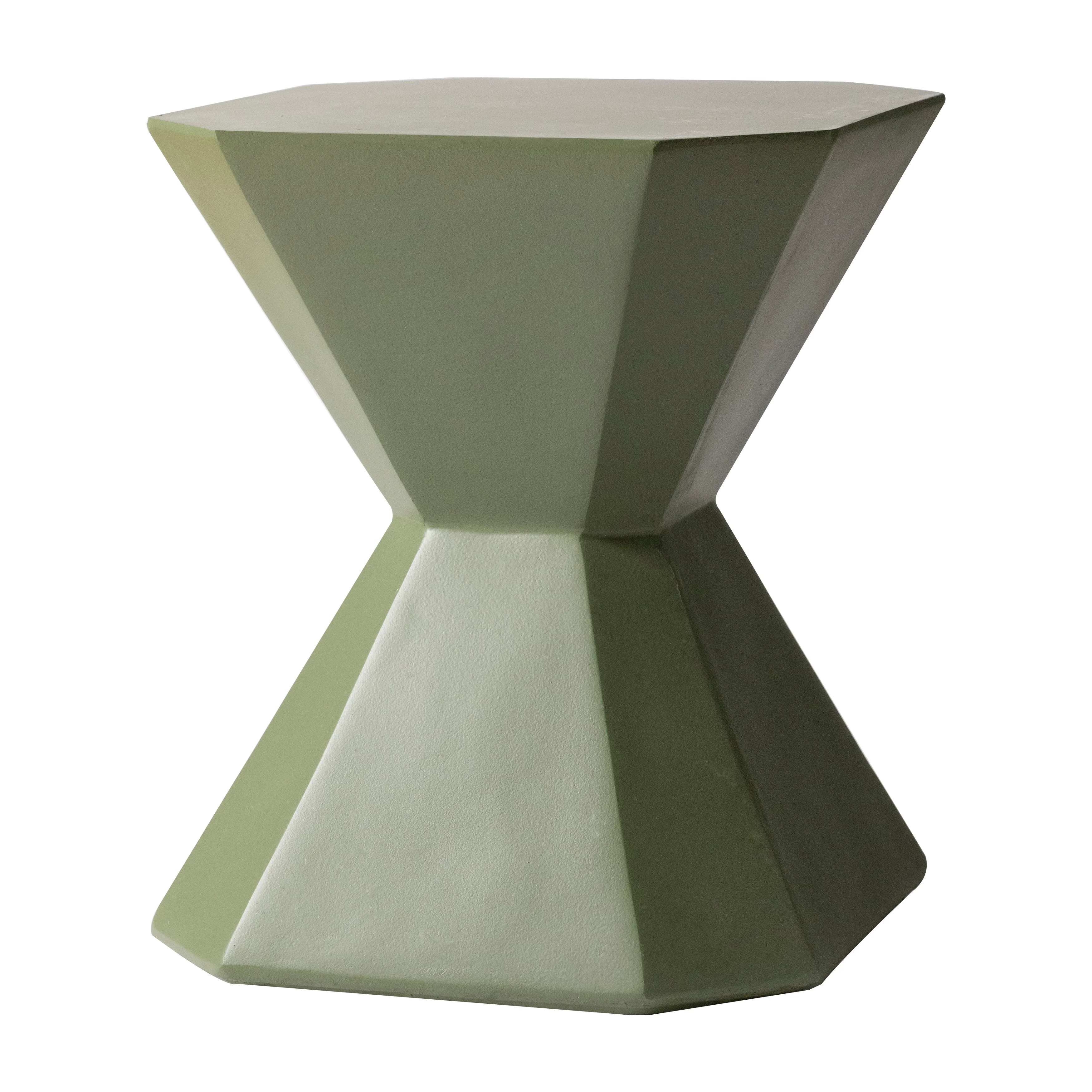 Azure Collection Fiberglass Outdoor Side Table in Olive Green
