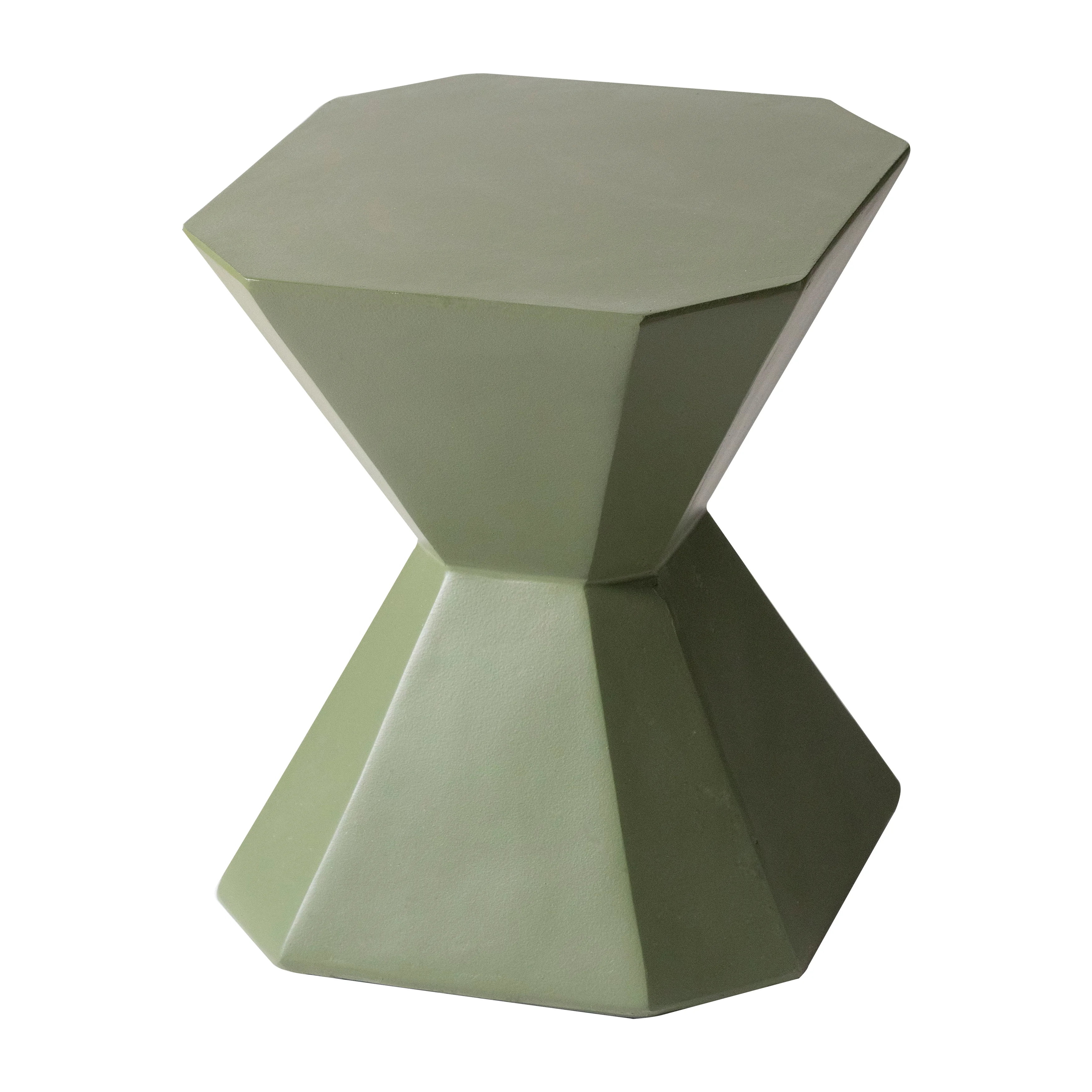 Azure Collection Fiberglass Outdoor Side Table in Olive Green