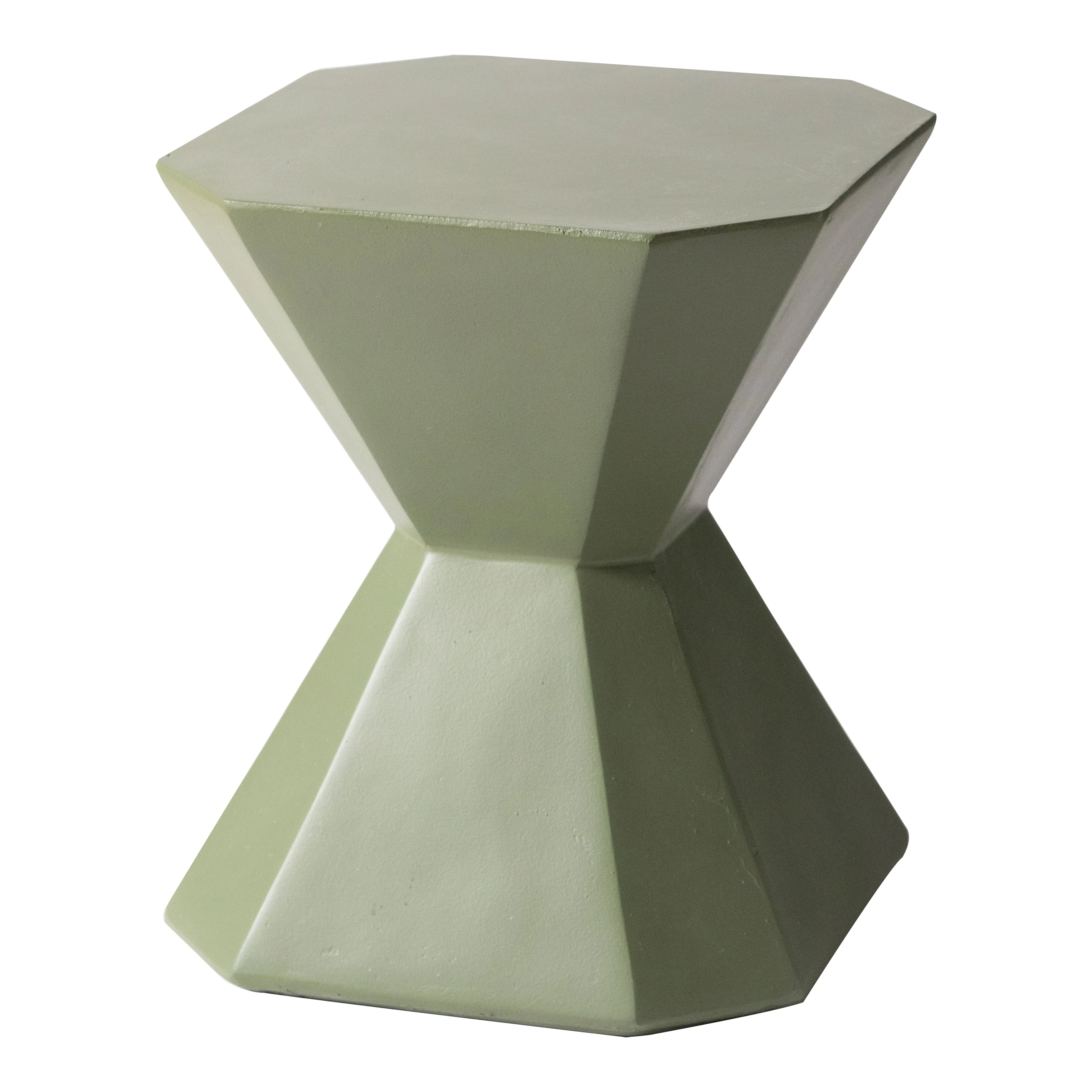 Azure Collection Fiberglass Outdoor Side Table in Olive Green