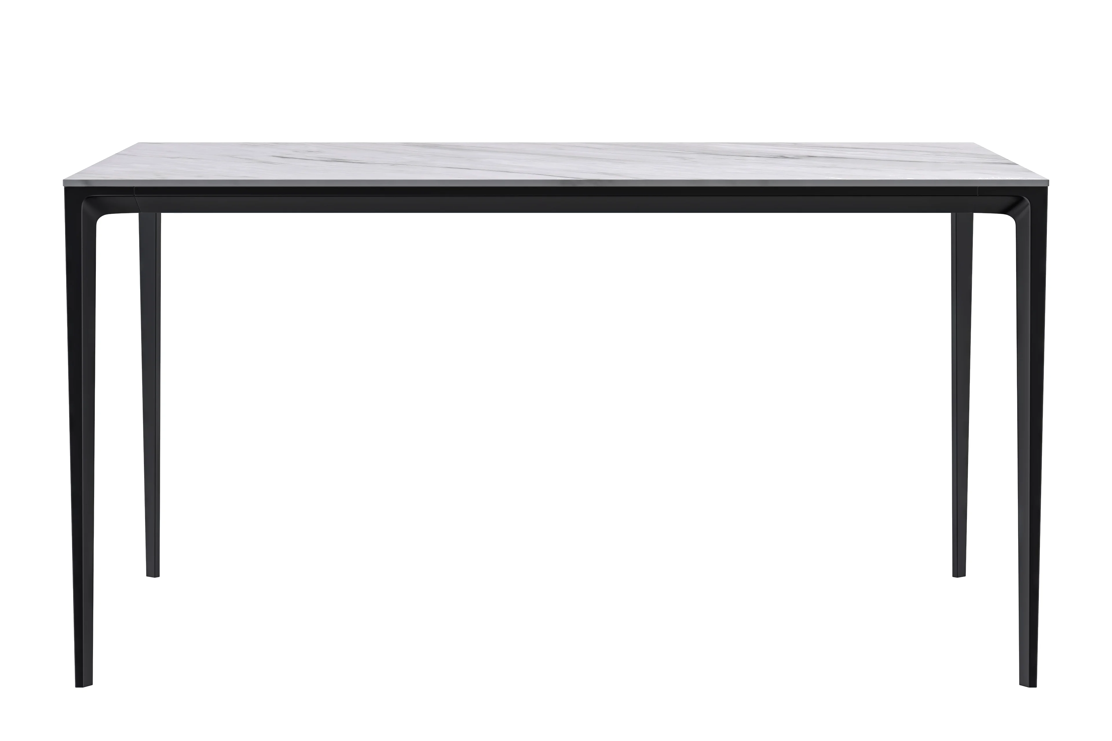 Avo Series Modern Dining Table Black Base, With 55 White Sintered Stone Top