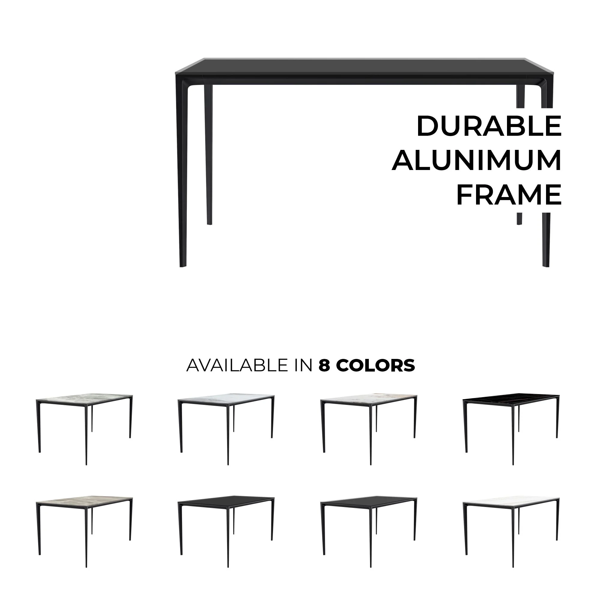 Avo Series Modern Dining Table Black Base, With 62 Clear Glass Top