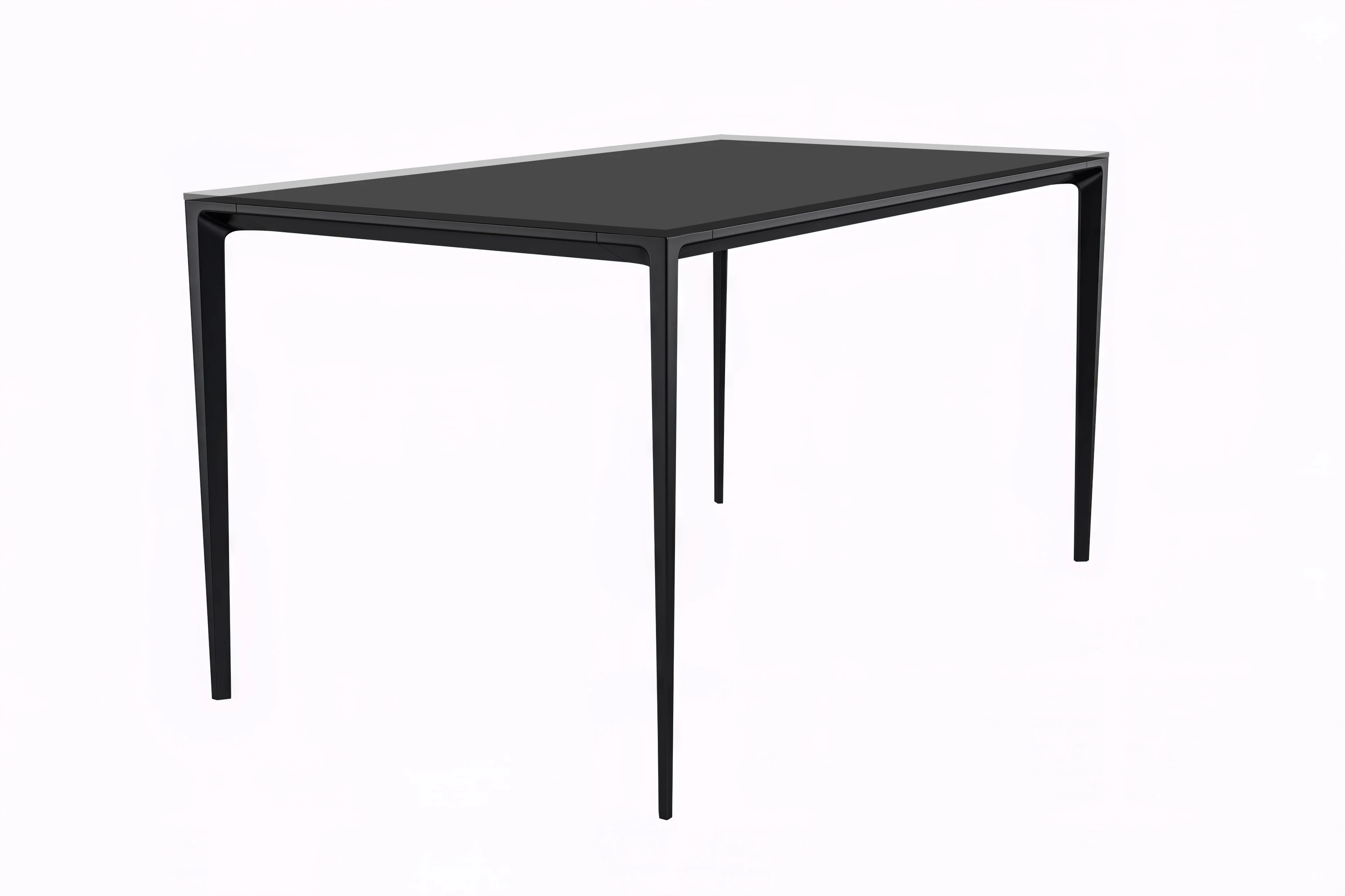 Avo Series Modern Dining Table Black Base, With 62 Clear Glass Top