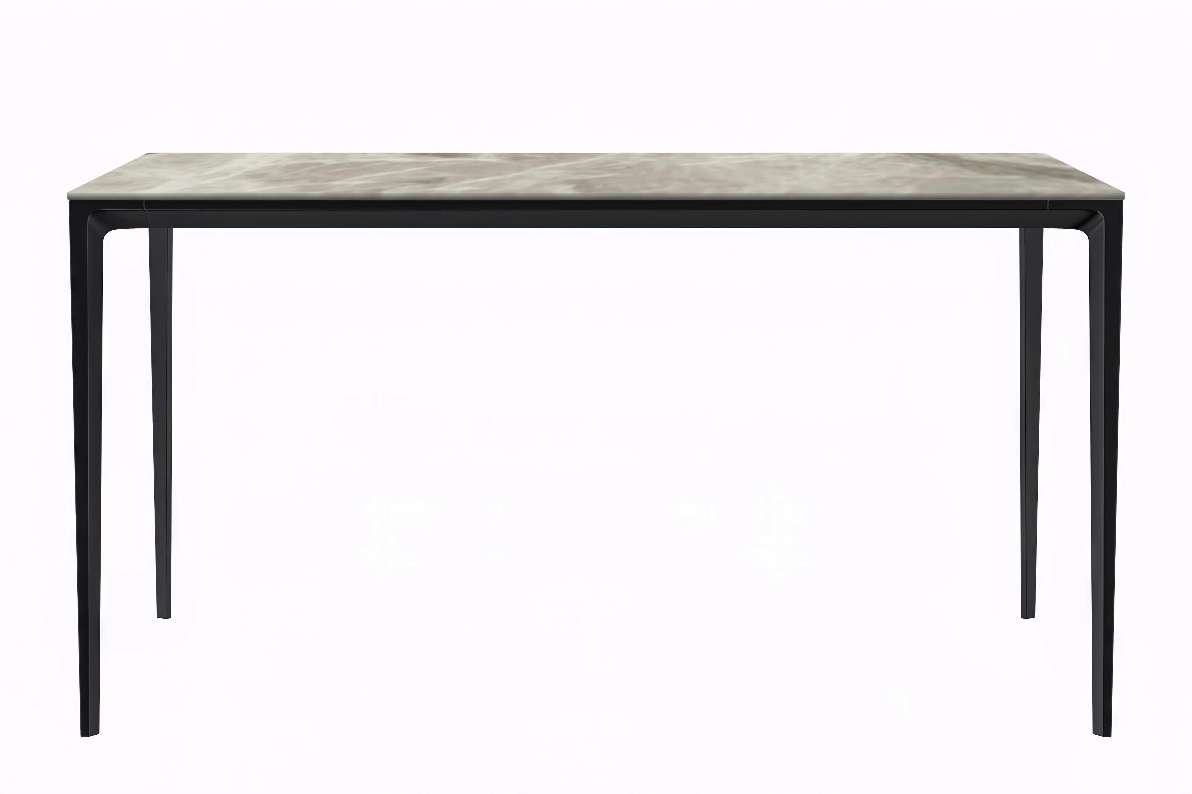 Avo Series Modern Dining Table Black Base, With 62 Deep Grey Sintered Stone Top