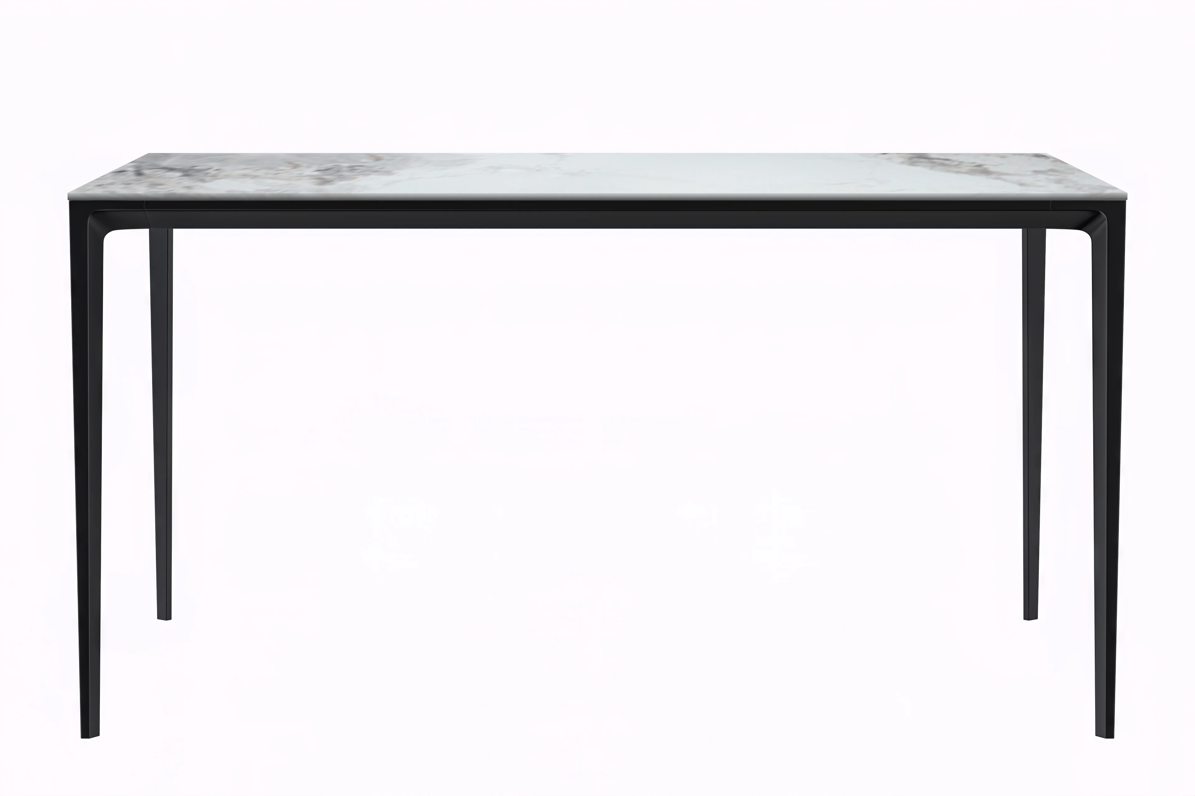 Avo Series Modern Dining Table Black Base, With 62 Medium Grey Sintered Stone Top