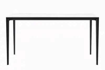 Avo Series Modern Dining Table Black Base, With 62 White/Gold Sintered Stone Top