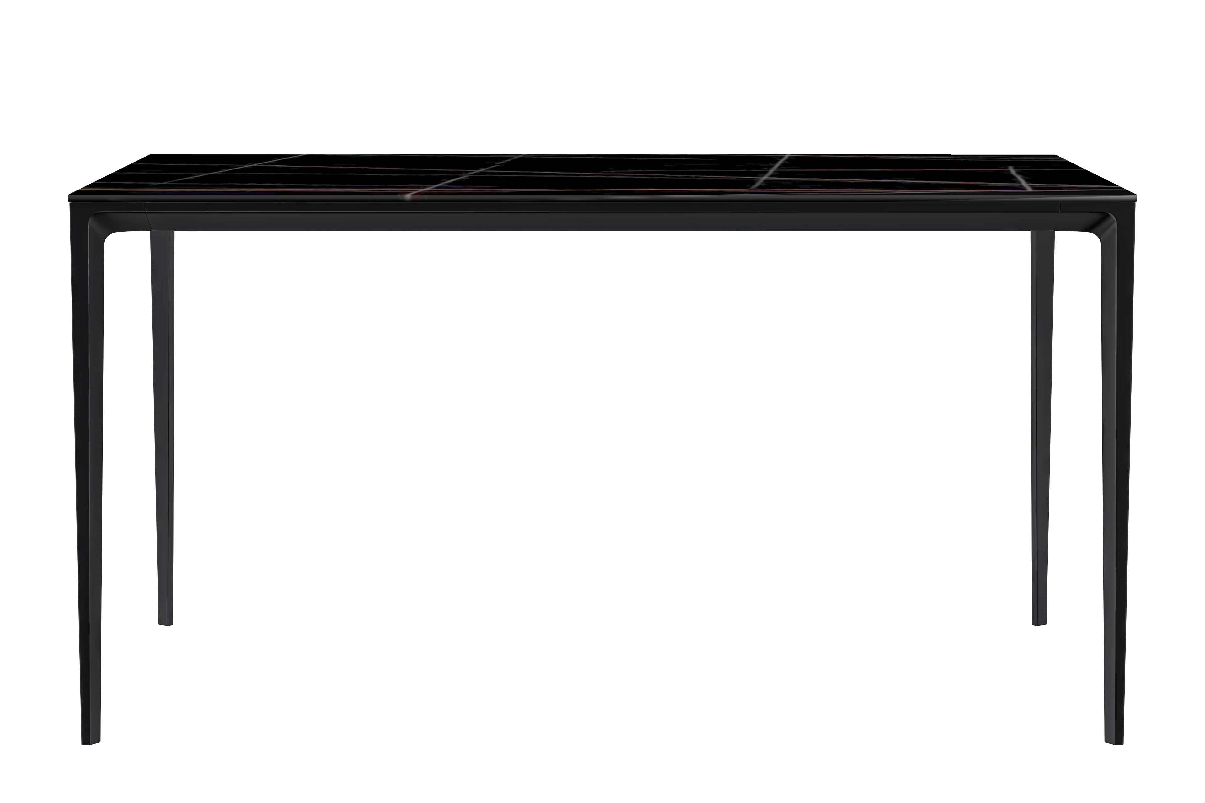 Avo Series Modern Dining Table Black Base, With 71 Black/Gold Sintered Stone Top