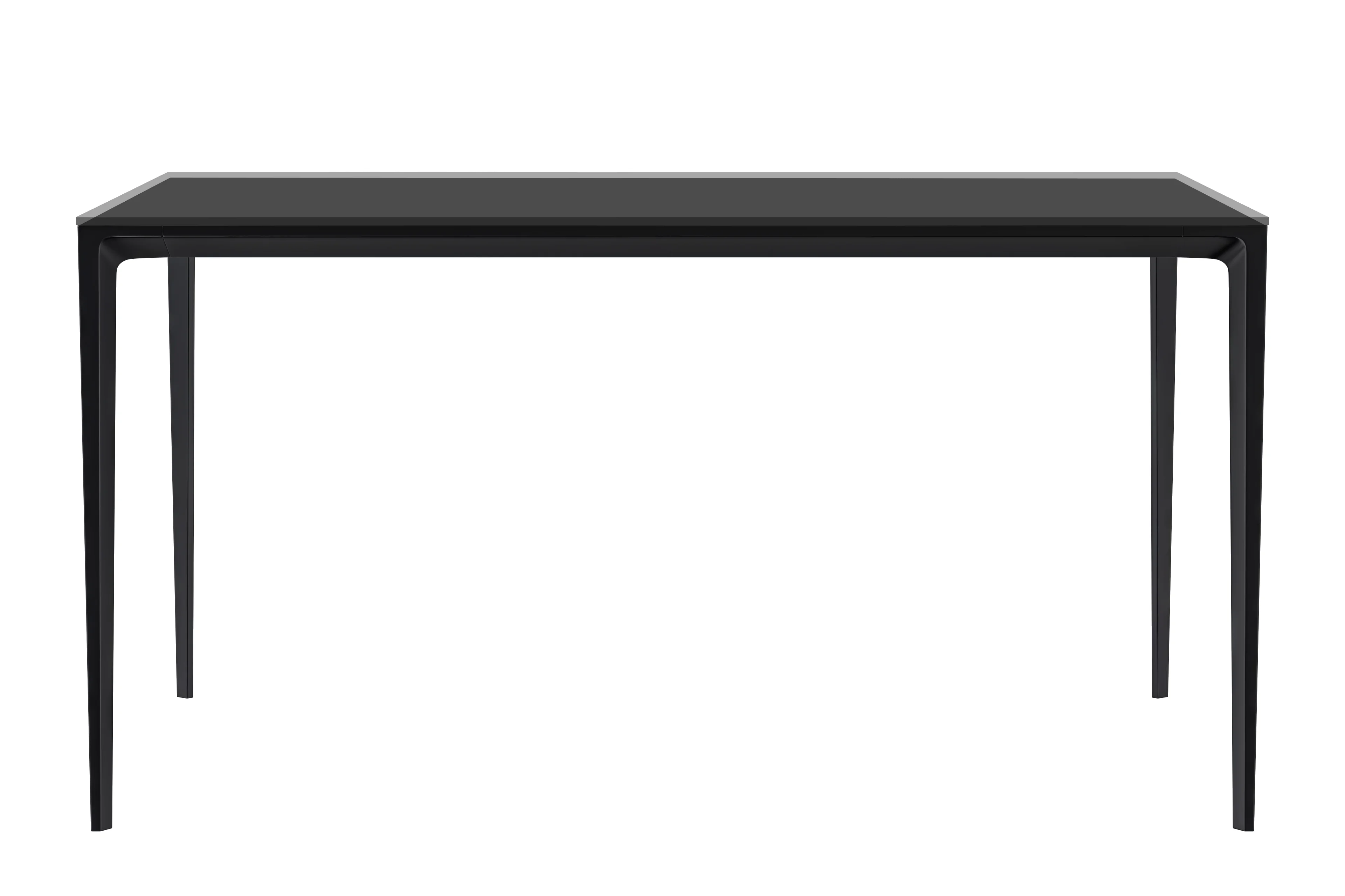 Avo Series Modern Dining Table Black Base, With 71 Clear Glass Top