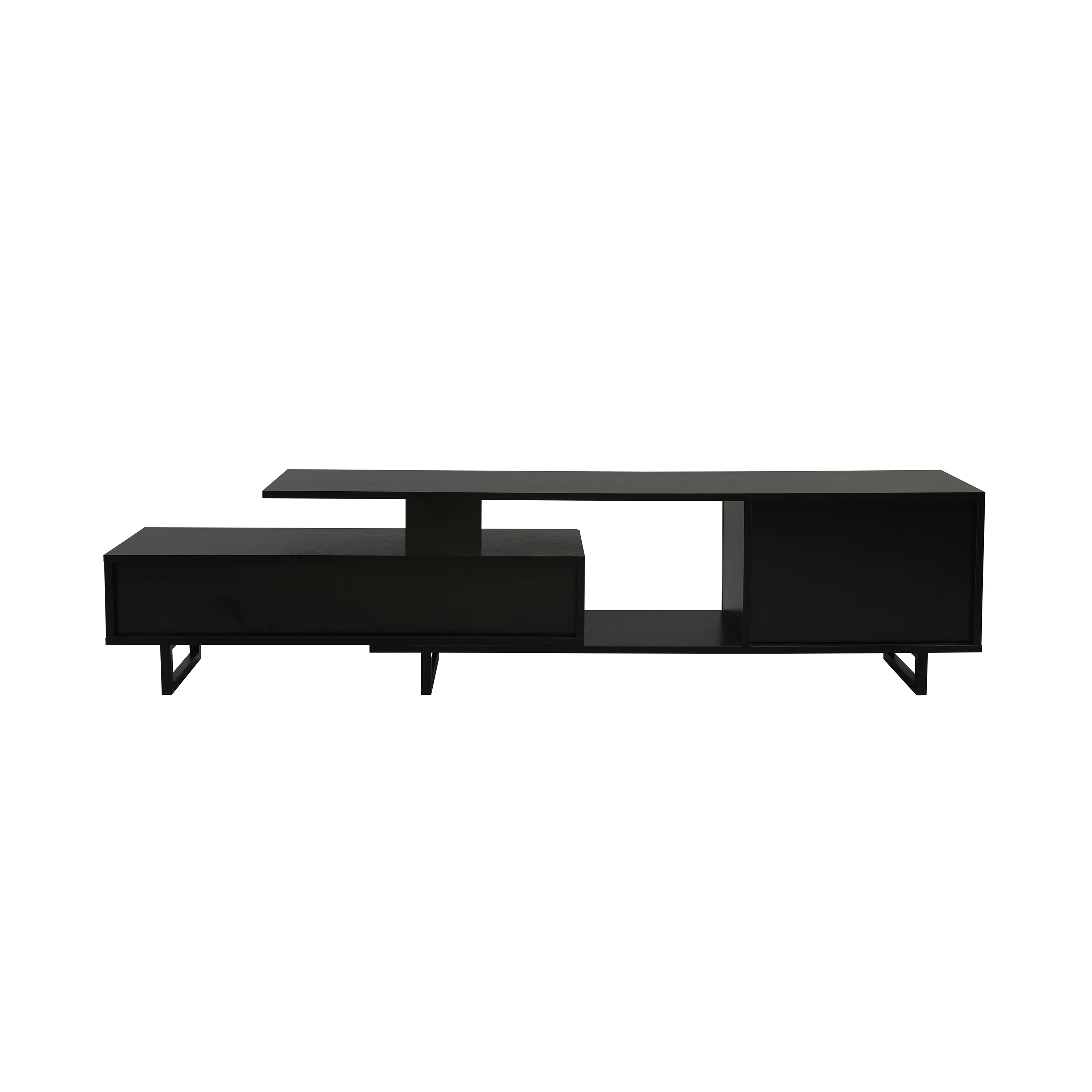 Avery Mid-Century Modern TV Stand with MDF Cabinet and Powder Coated Steel Legs