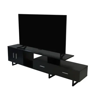 Avery Mid-Century Modern TV Stand with MDF Cabinet and Powder Coated Steel Legs