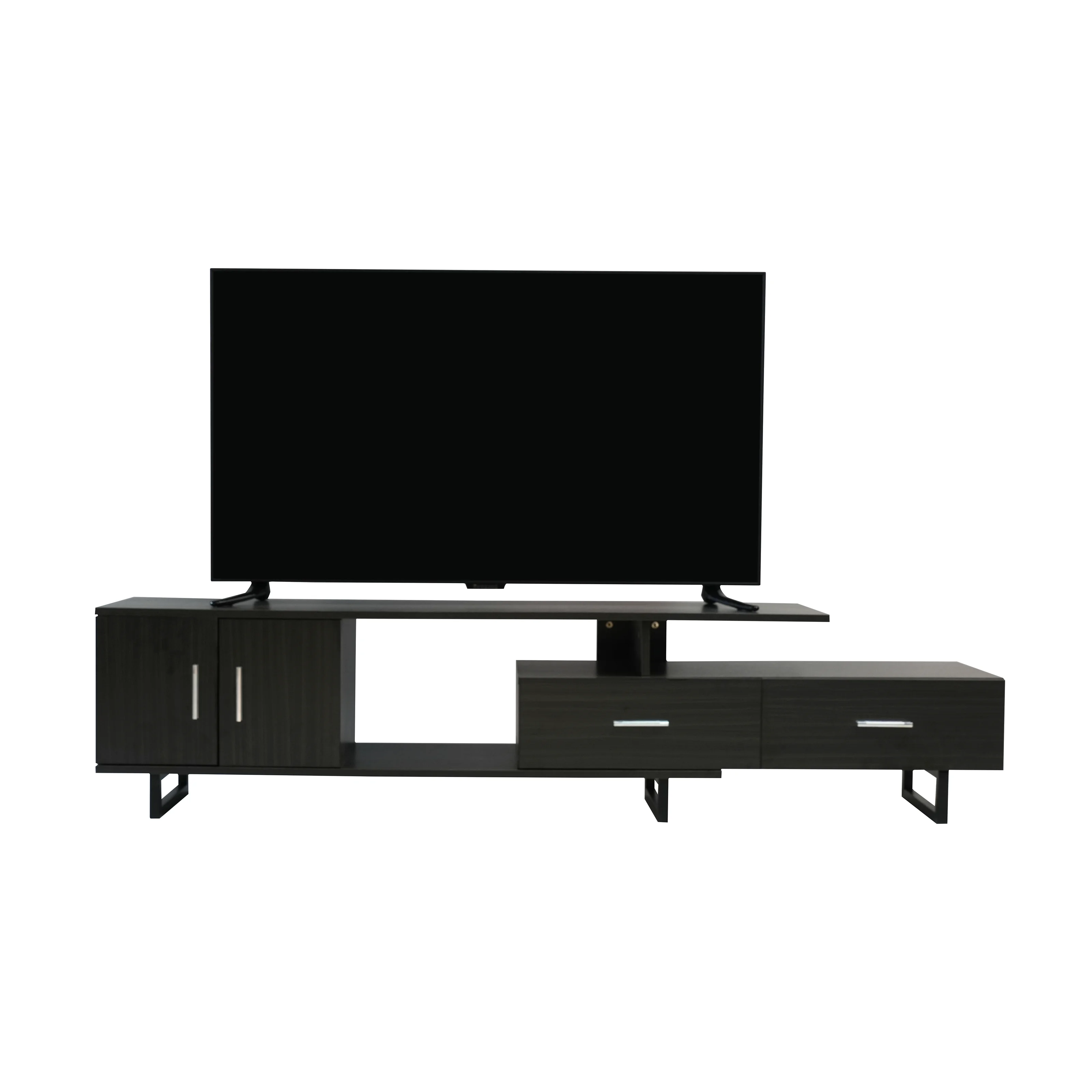 Avery Mid-Century Modern TV Stand with MDF Cabinet and Powder Coated Steel Legs