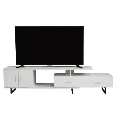 Avery Mid-Century Modern TV Stand with MDF Cabinet and Powder Coated Steel Legs