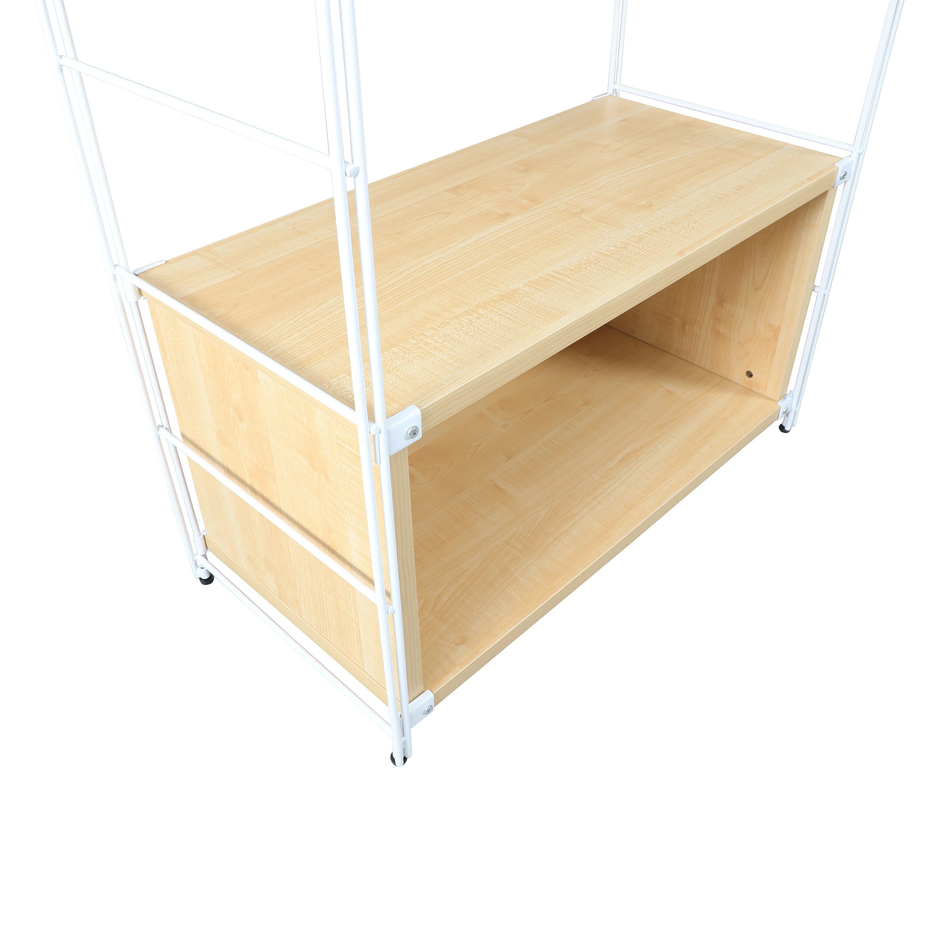 Brentwood Etagere Bookcase with White Powder Coated Steel Frame and Melamine Board Shelves