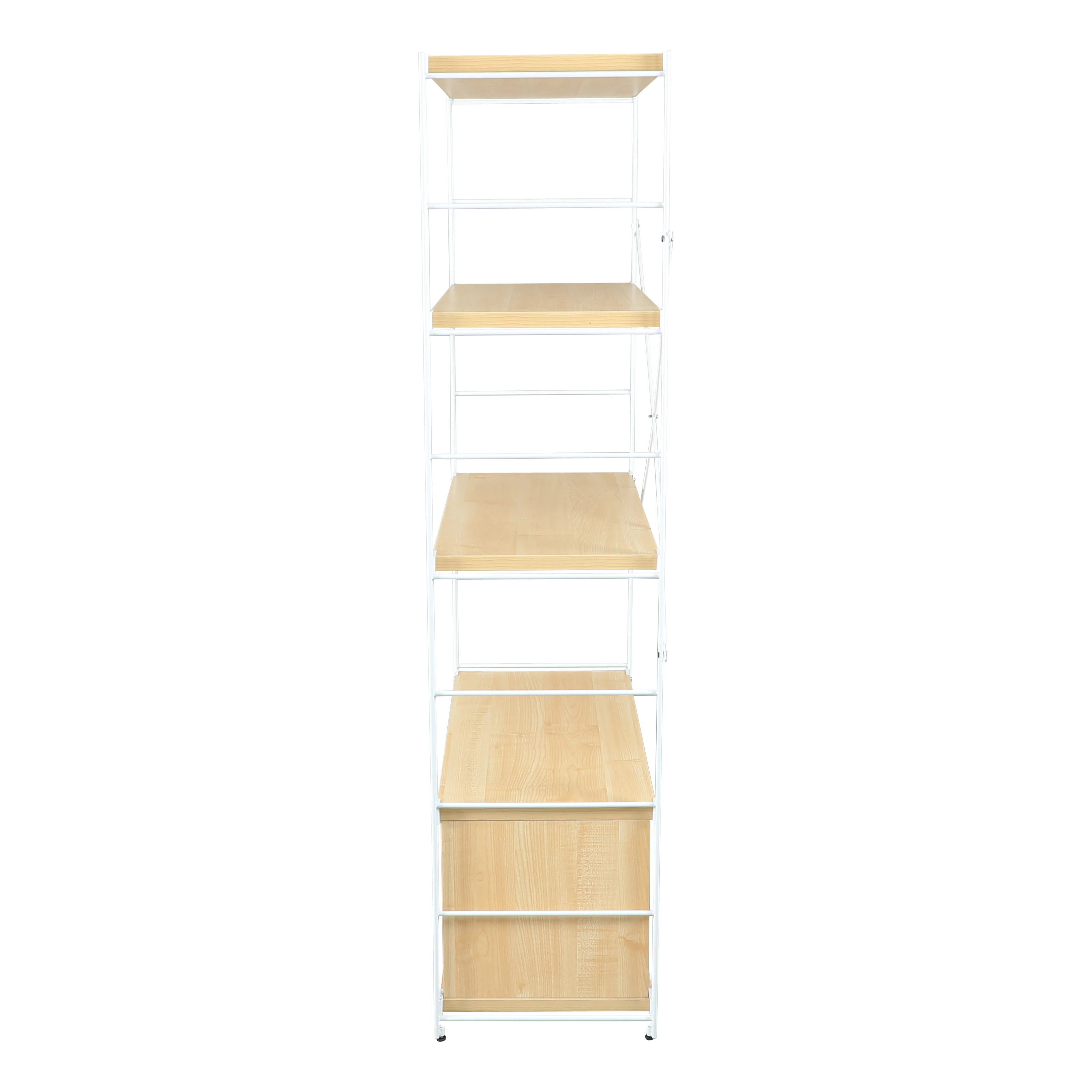 Brentwood Etagere Bookcase with White Powder Coated Steel Frame and Melamine Board Shelves