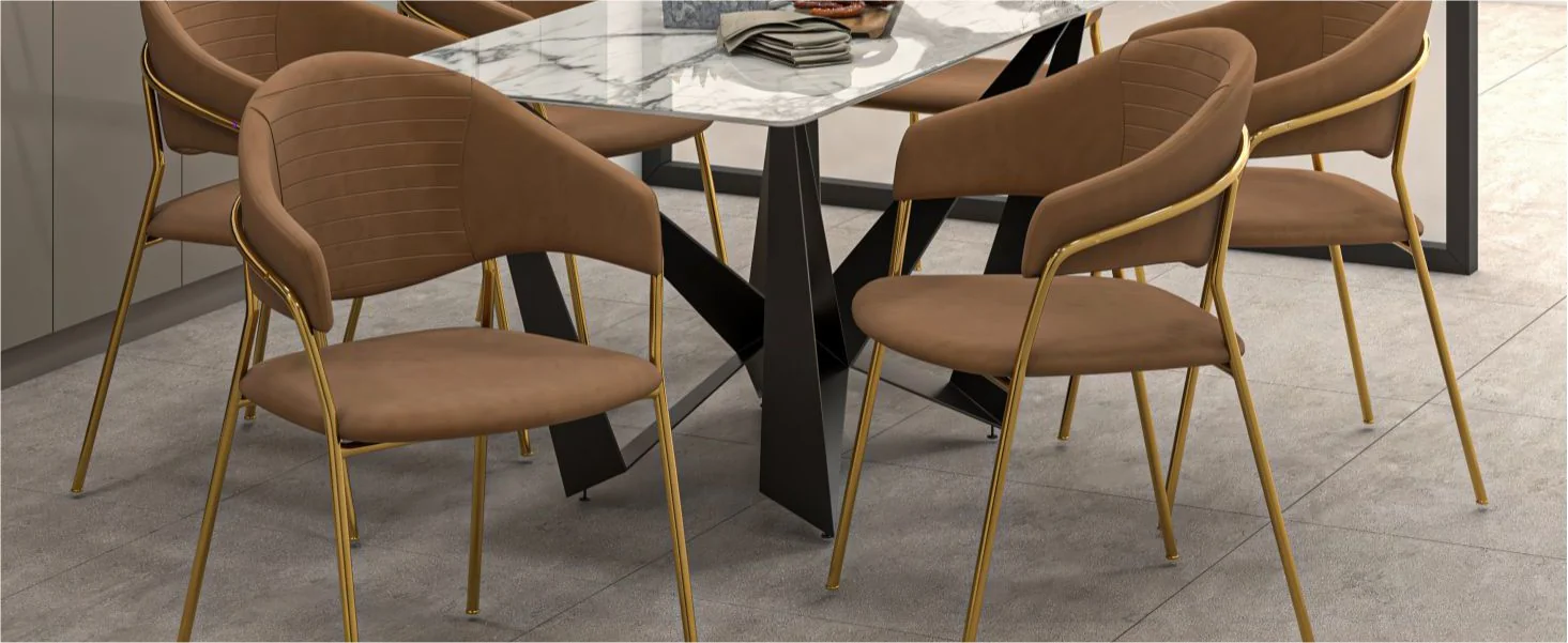 Bella Collection Modern Dining Chair in Brown
