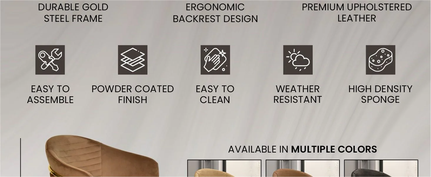 Bella Collection Modern Dining Chair in Brown Set of 2