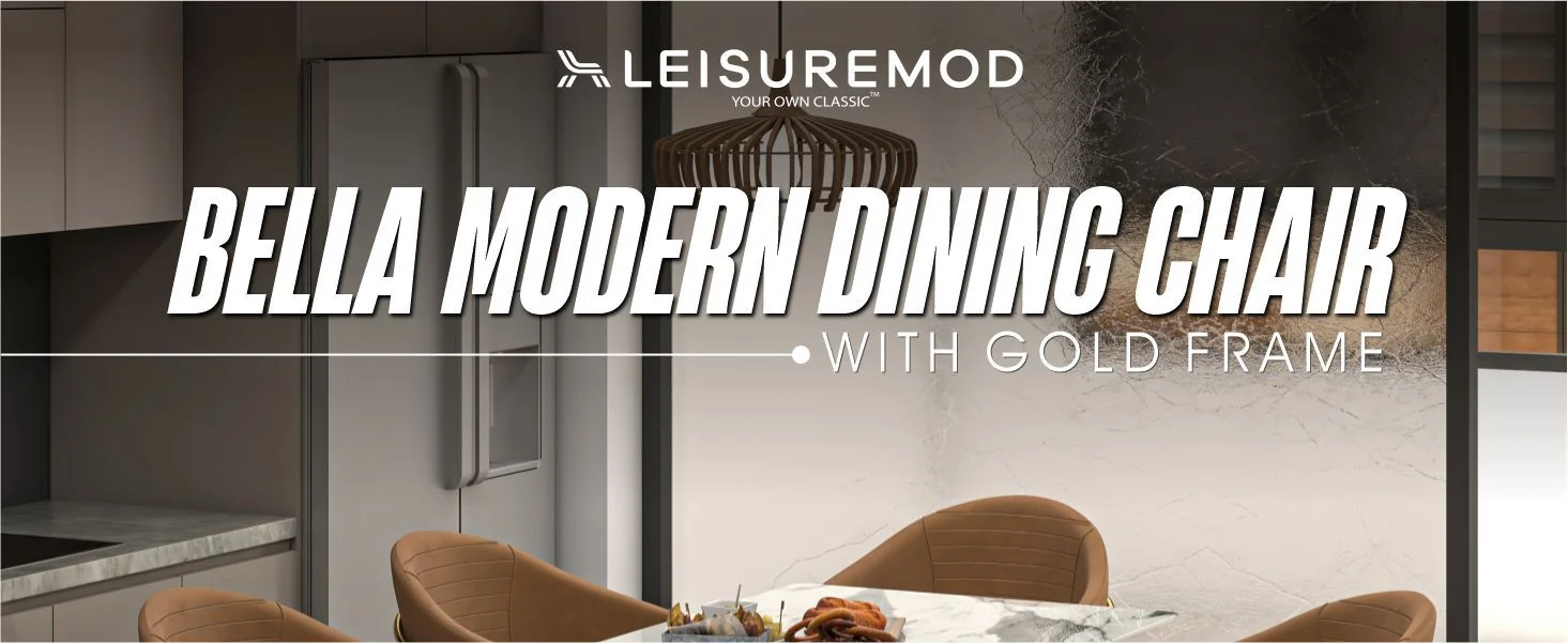 Bella Collection Modern Dining Chair in Brown Set of 4