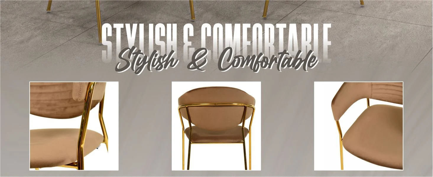 Bella Collection Modern Dining Chair in Brown Set of 4