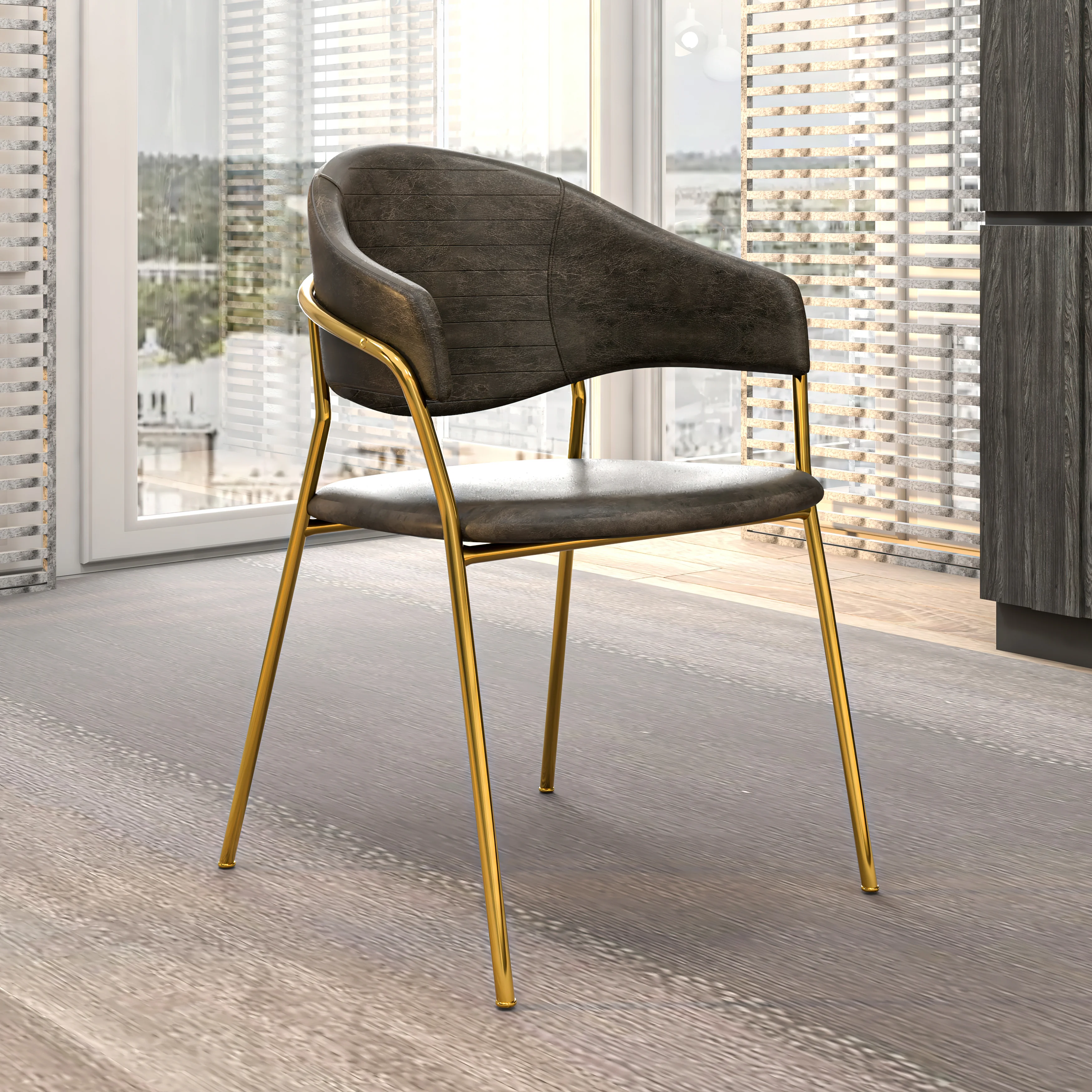 Bella Collection Modern Dining Chair in Charcoal