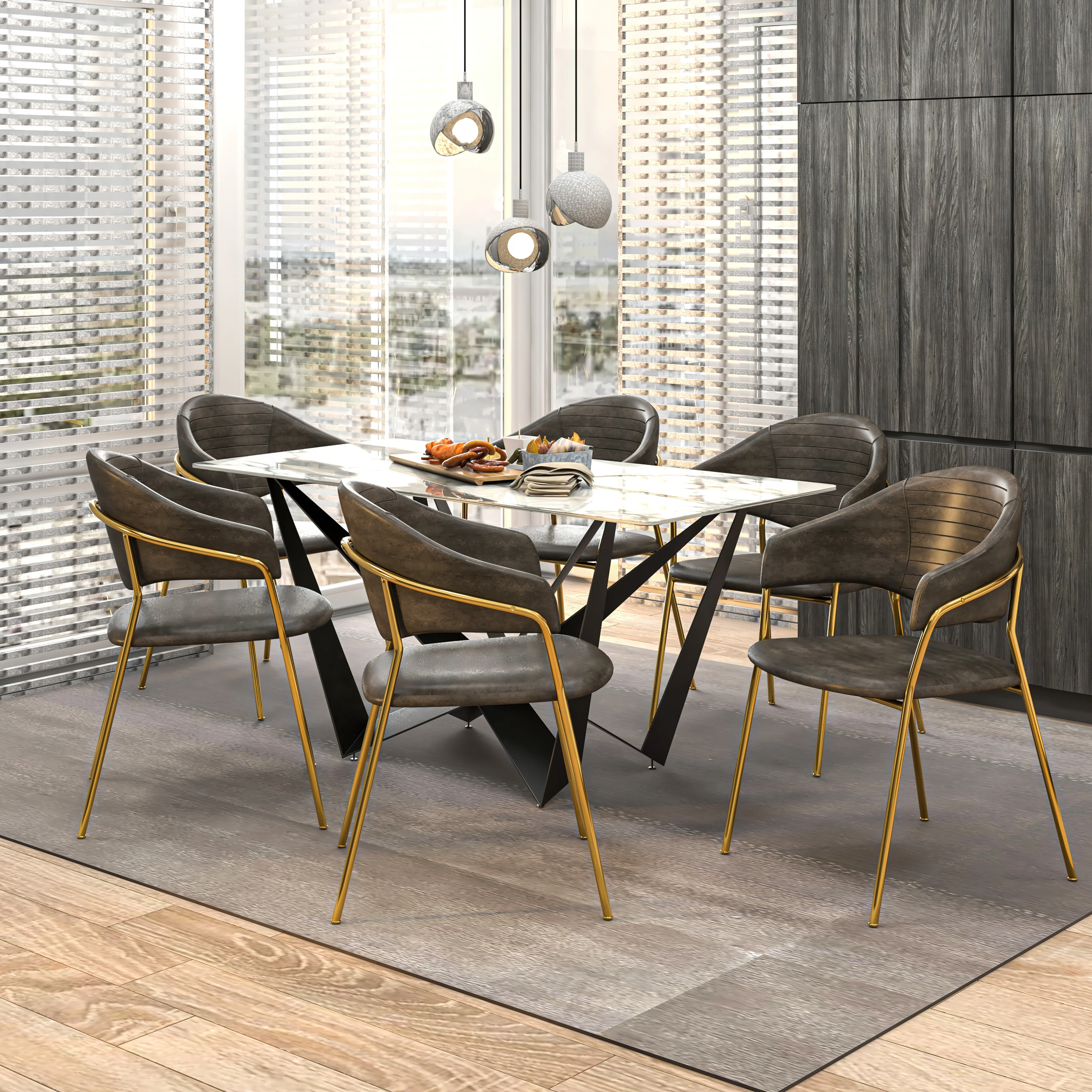 Bella Collection Modern Dining Chair in Charcoal