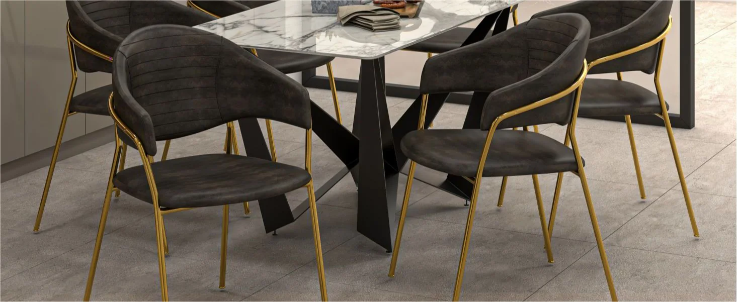 Bella Collection Modern Dining Chair in Charcoal Set of 2