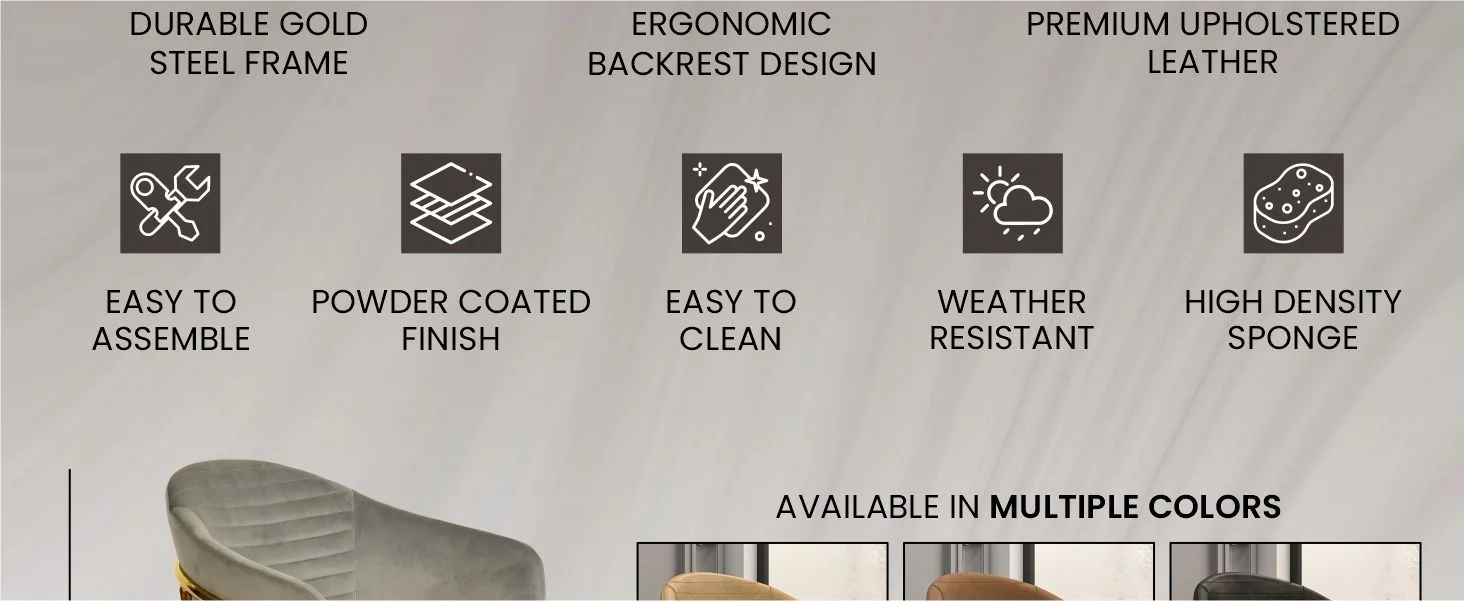 Bella Collection Modern Dining Chair in Light Grey Set of 4