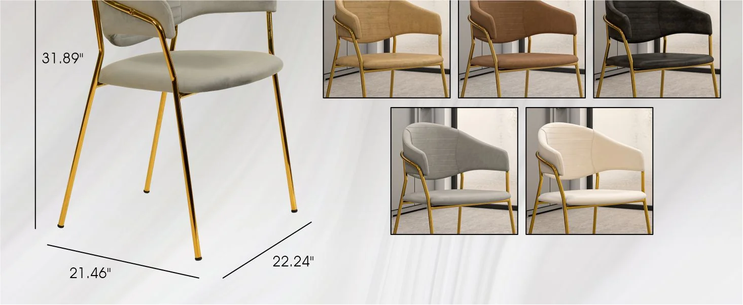 Bella Collection Modern Dining Chair in Light Grey Set of 4