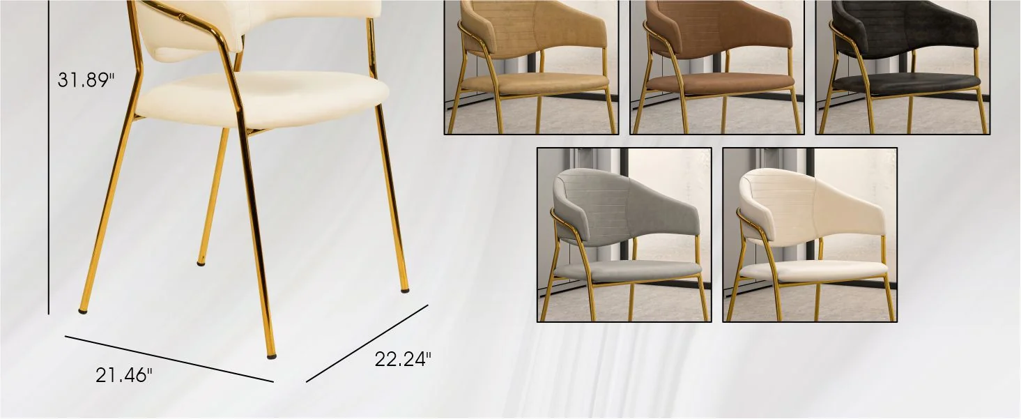 Bella Collection Modern Dining Chair in Off White