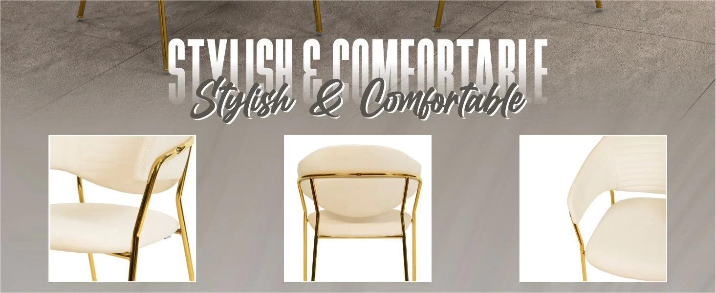 Bella Collection Modern Dining Chair in Off White