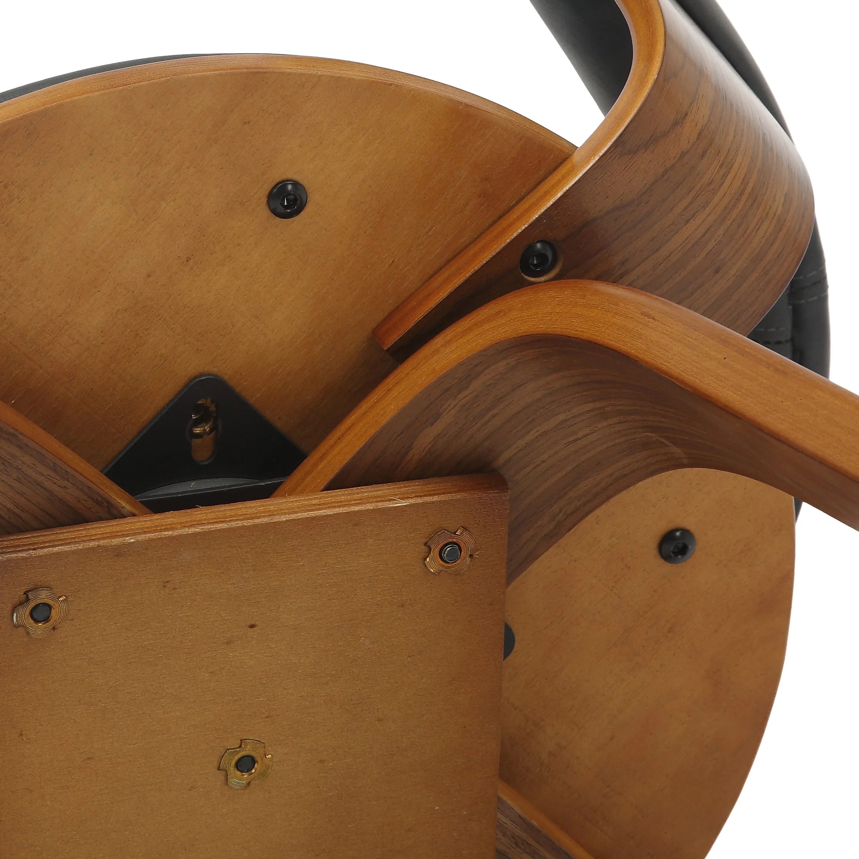 Modern Wooden Dining Chair, Walnut Color Frame in Black, Brivo Collection By LeisrueMod