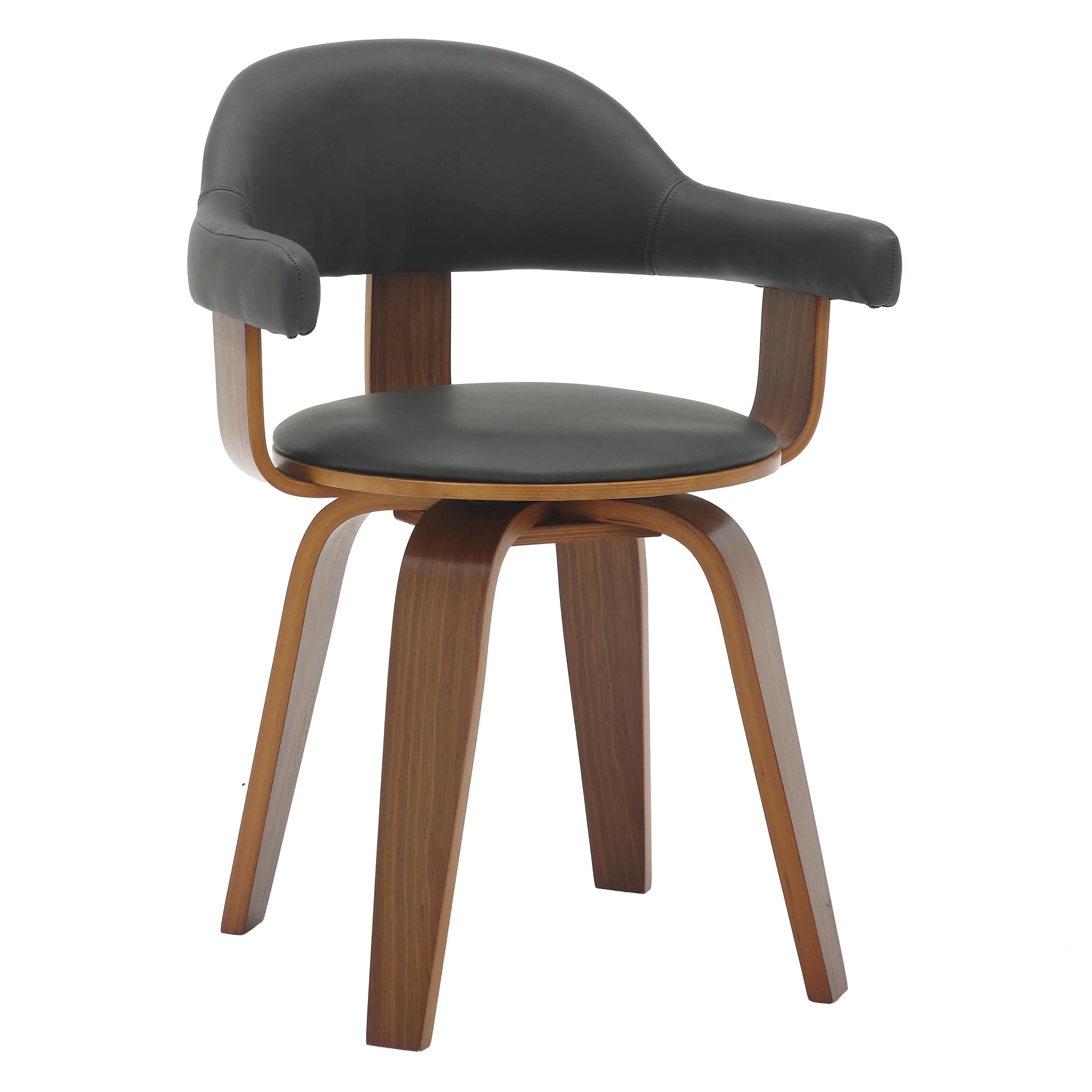 Modern Wooden Dining Chair, Walnut Color Frame in Black, Brivo Collection By LeisrueMod