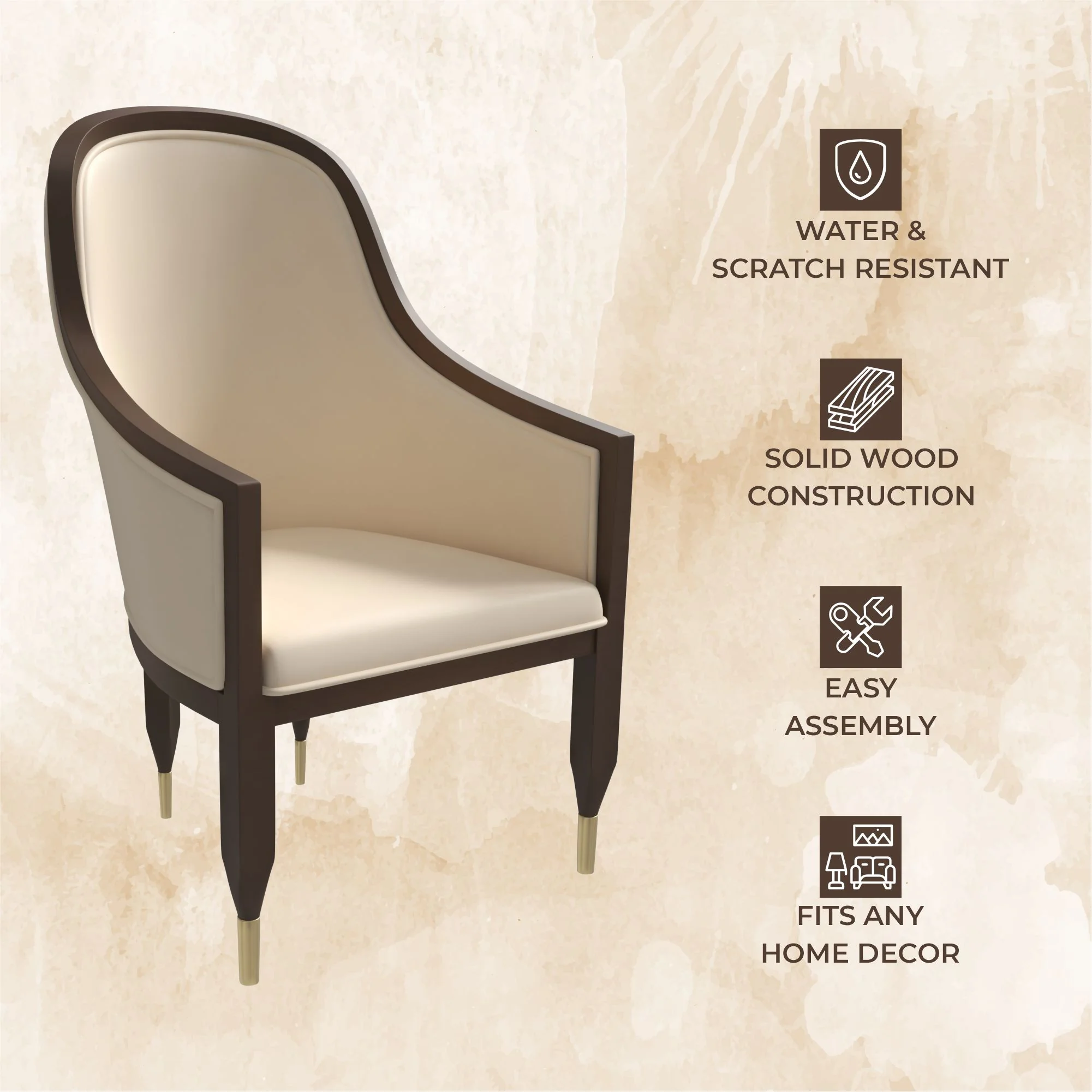 Belle Series Modern Dining Chair in Cream