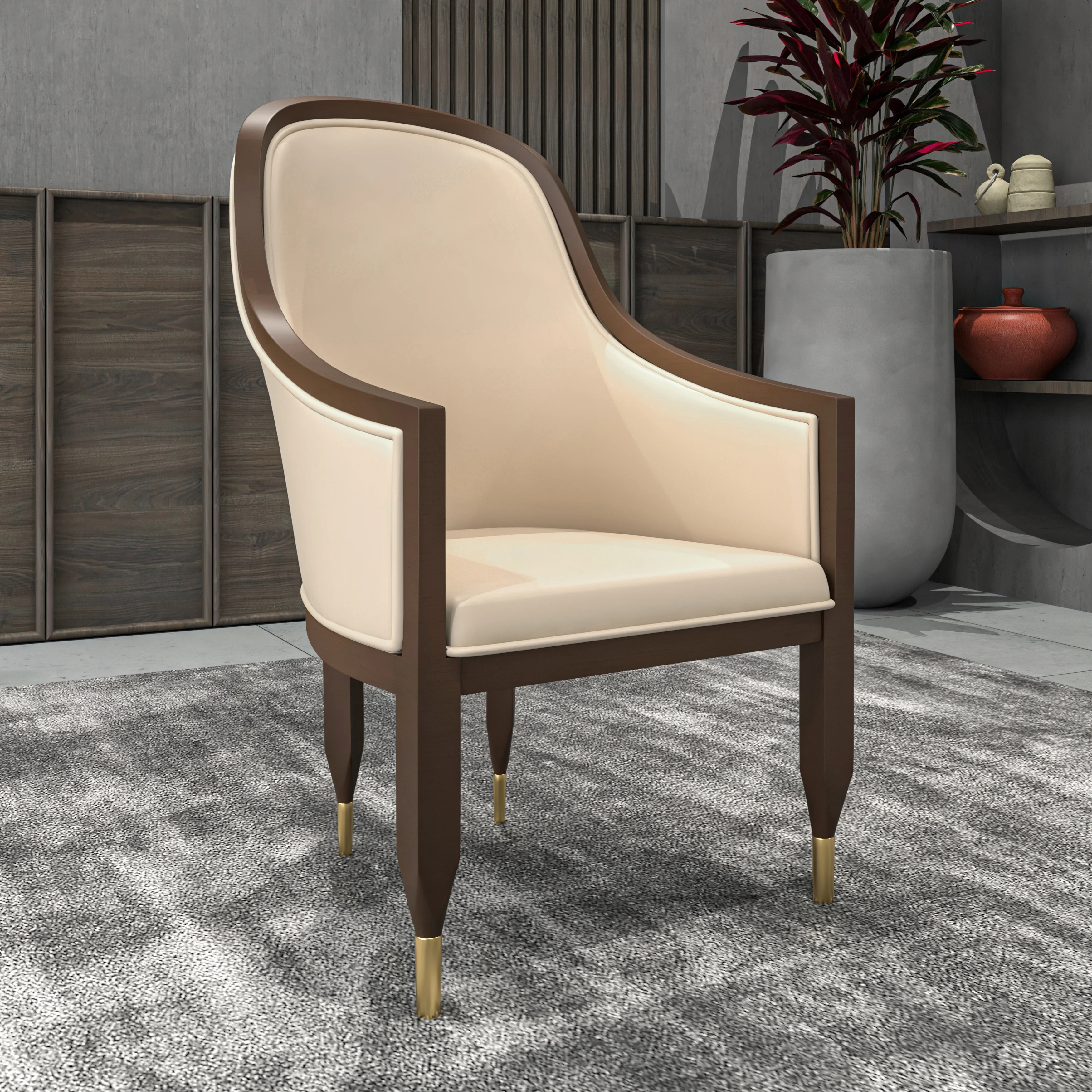 Belle Series Modern Dining Chair in Cream
