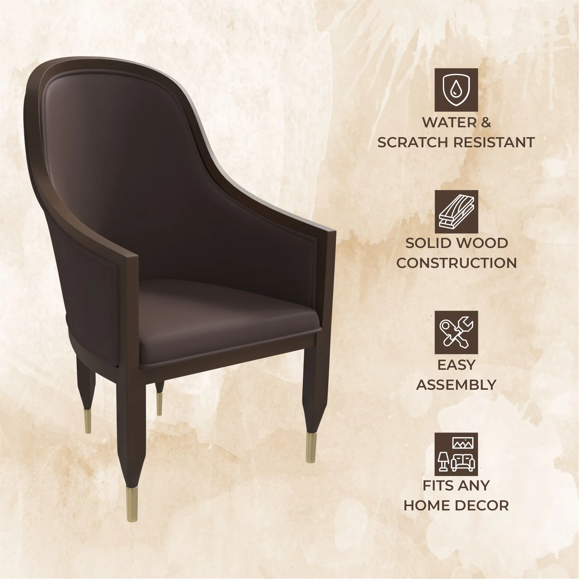 Belle Series Modern Dining Chair in Dark Brown