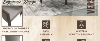 Belle Series Modern Dining Chair in Grey