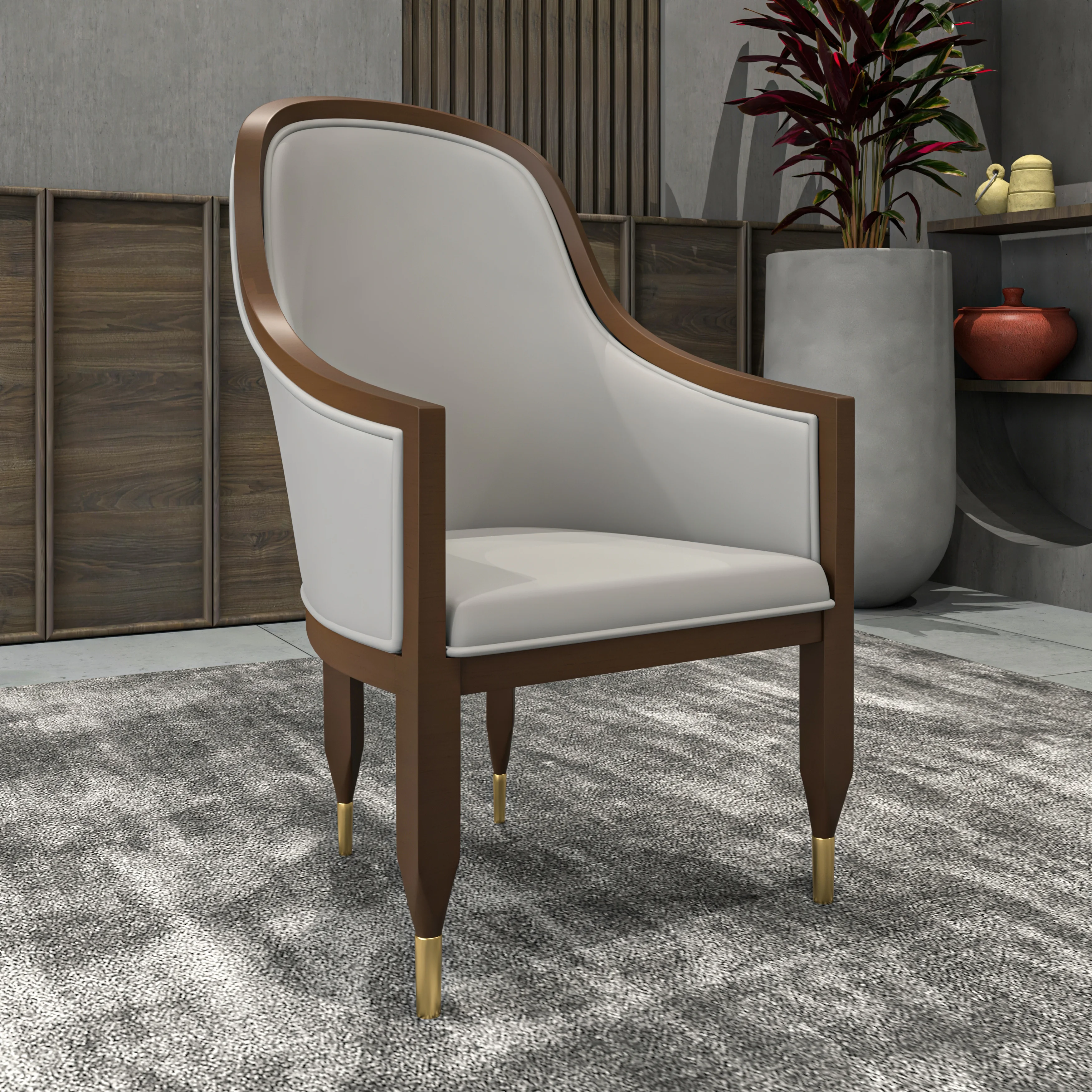 Belle Series Modern Dining Chair in Light Grey