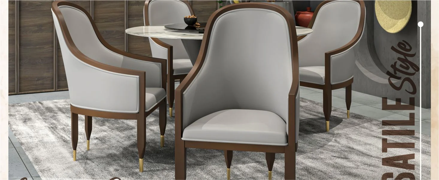 Elara Collection Wooden Dining Chair in Two-Tone Grey Set of 2